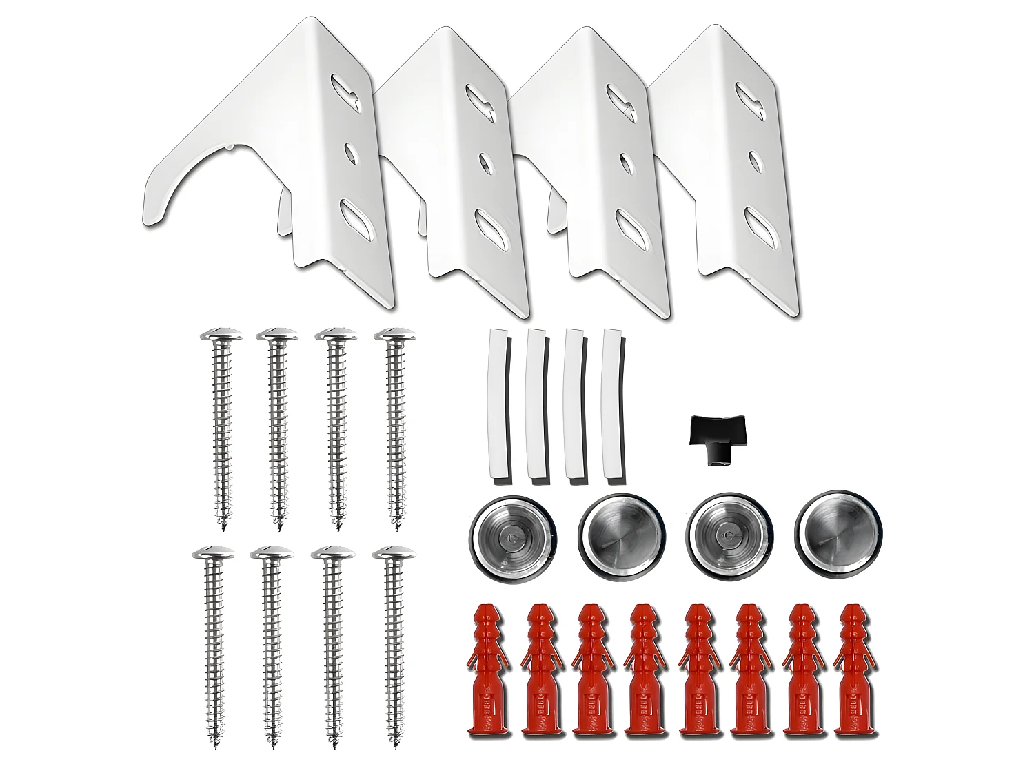 ECD Germany Radiateur Stella Non Électrique - 260 x 1800 mm - Blanc - Connexion Central - sans Kit de Raccordement - Design Panneau Plat