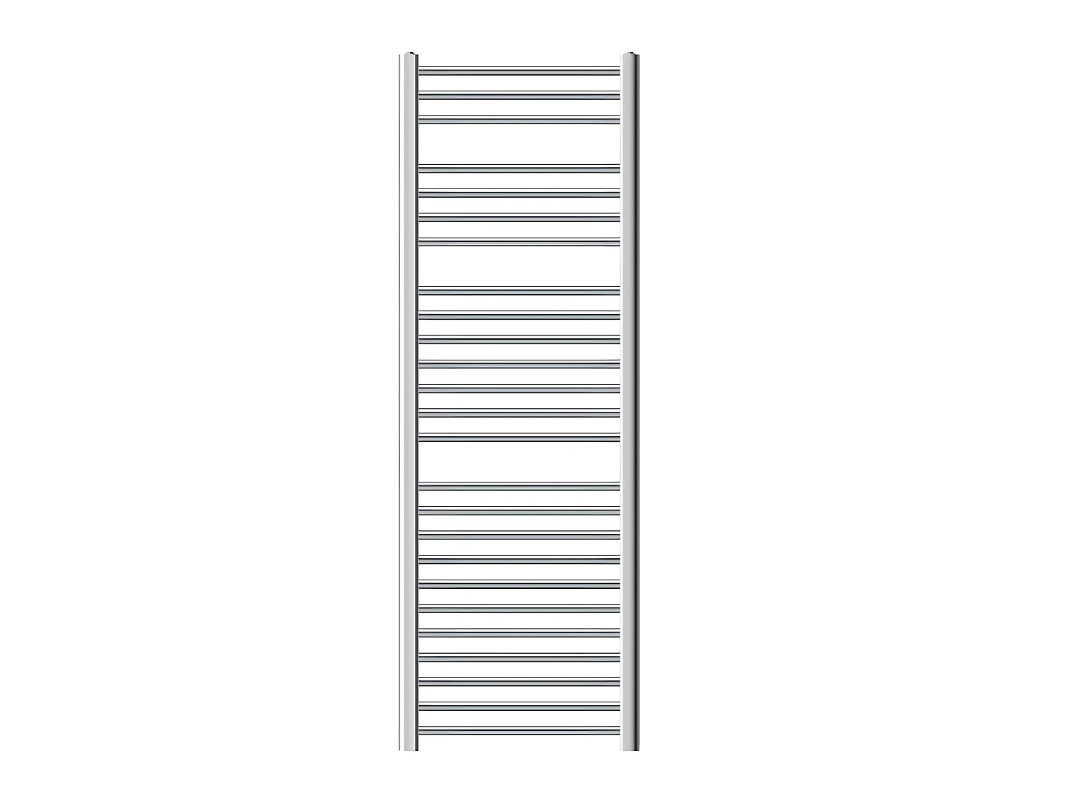 Radiateur Sèche-Serviettes Sahara pour Salle de Bain, 500 x 1500 mm, Chrome, Courbé