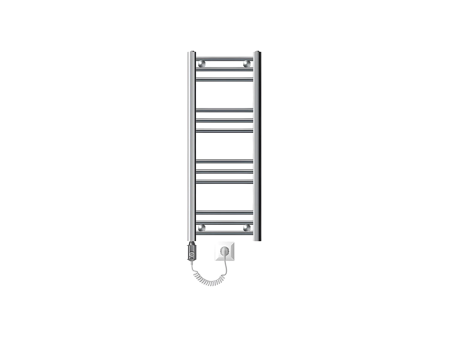 Radiateur Electrique avec Elément Chauffant 300W, 300 x 800 mm, Chrome, Connexion Latéral