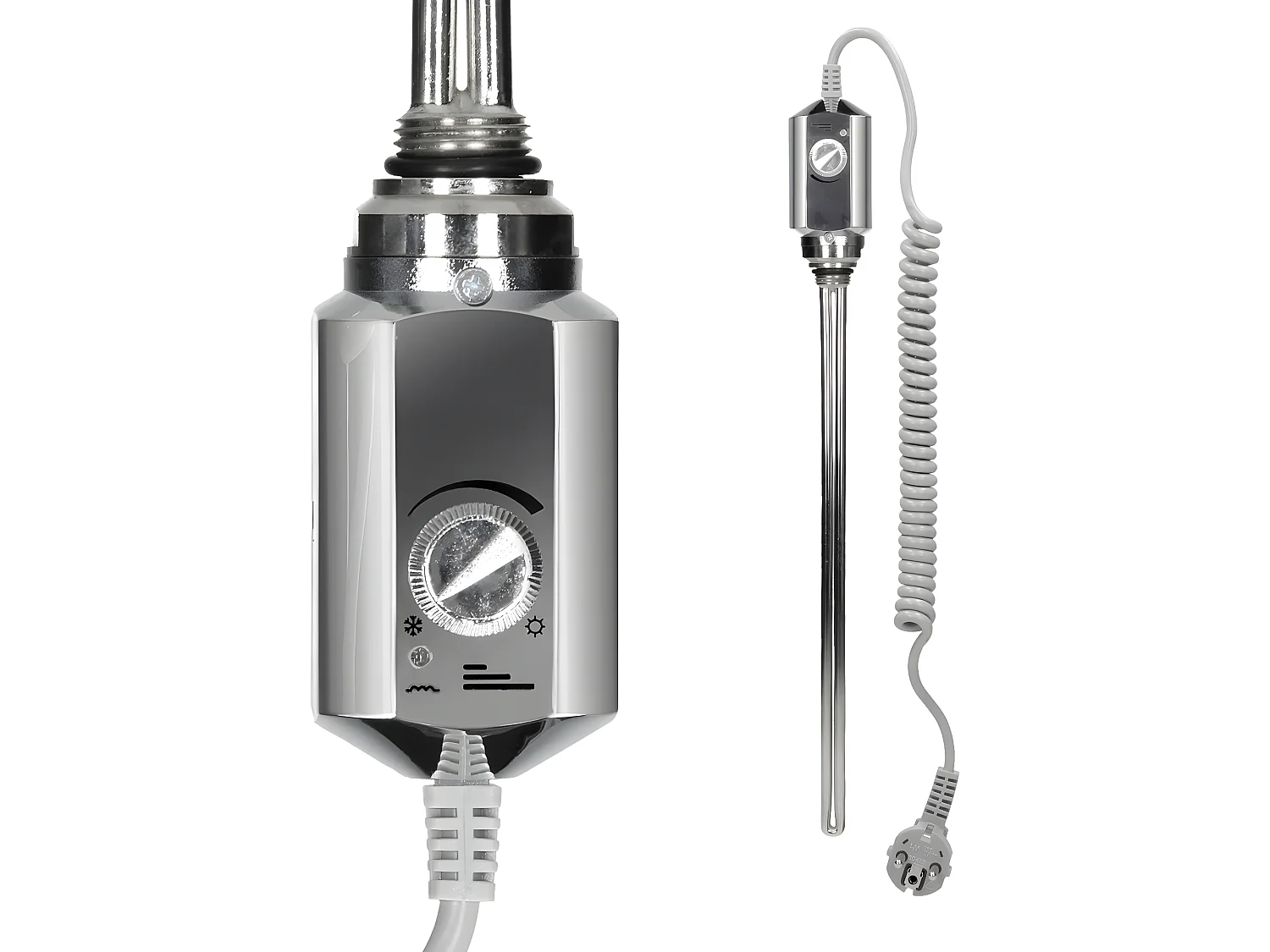 Radiador Eléctrico con Resistencia 300W, 300 x 800 mm, Cromado, Conexión Lateral