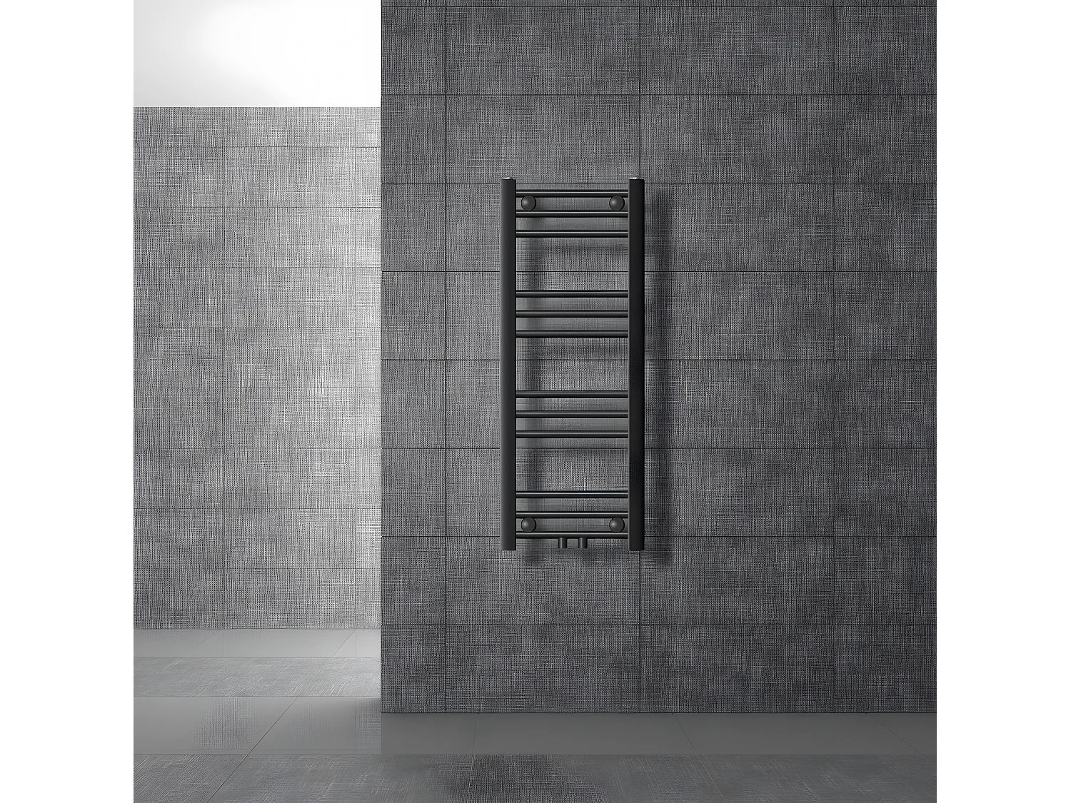 ECD Germany Radiateur Design Sahara Non Electrique - 300 x 800 mm - Anthracite - Connexion Central - sans Kit de Raccordement - Forme Droit