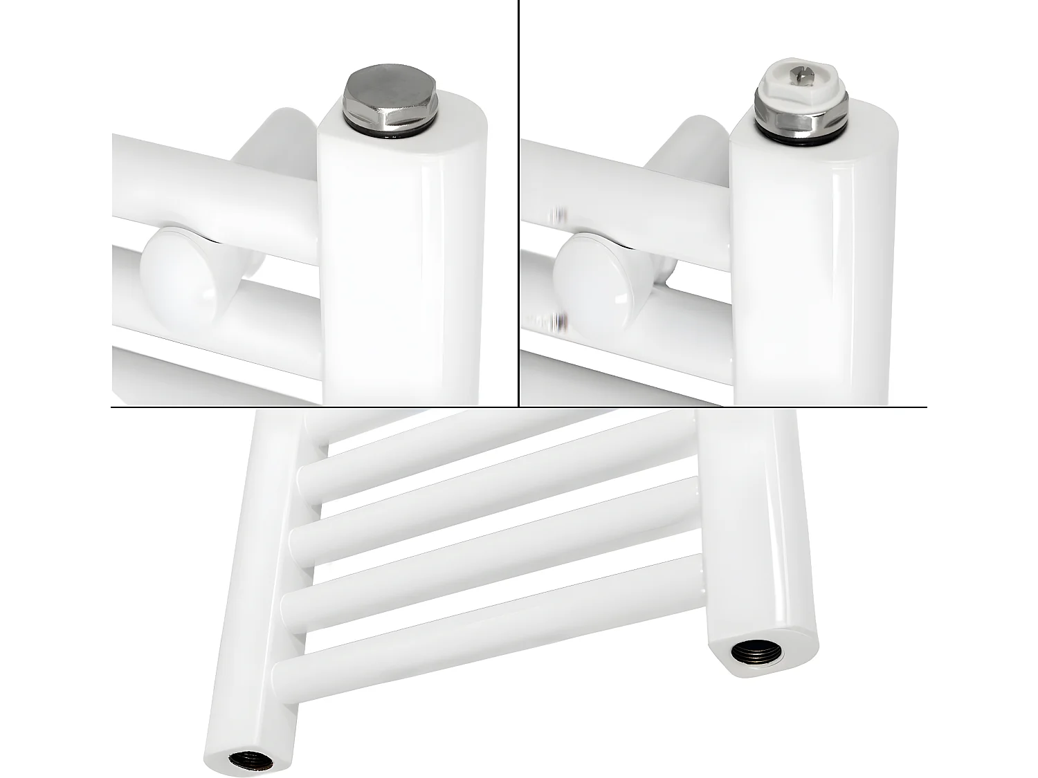 Radiateur Design Sahara, 500 x 1500 mm, Blanc, Connexion Latéral, Forme Courbé