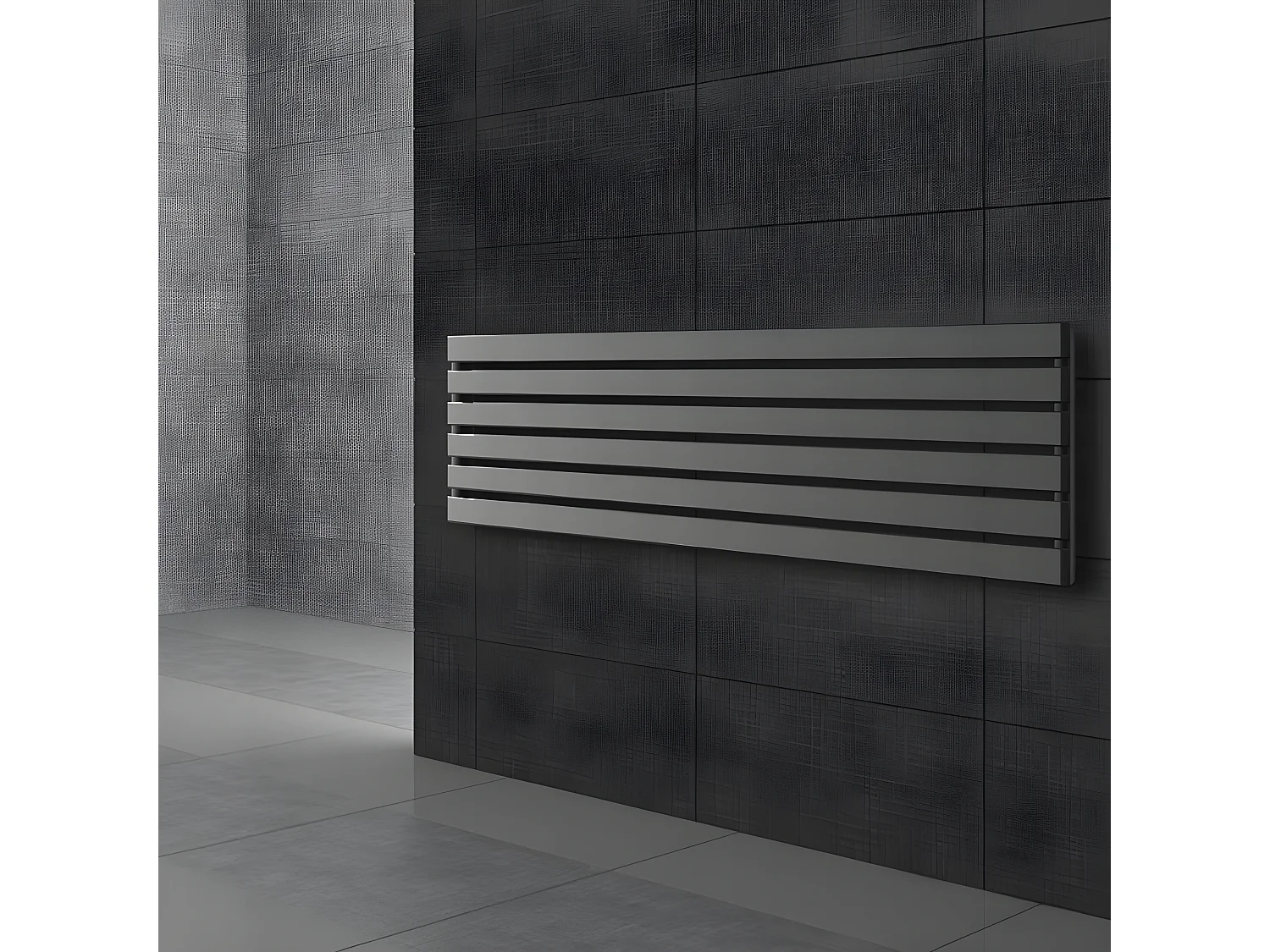ECD Germany Radiateur Stella Non Électrique - 370 x 1400 mm - Anthracite - Connexion Central - sans Kit de Raccordement - Design Panneau Plat