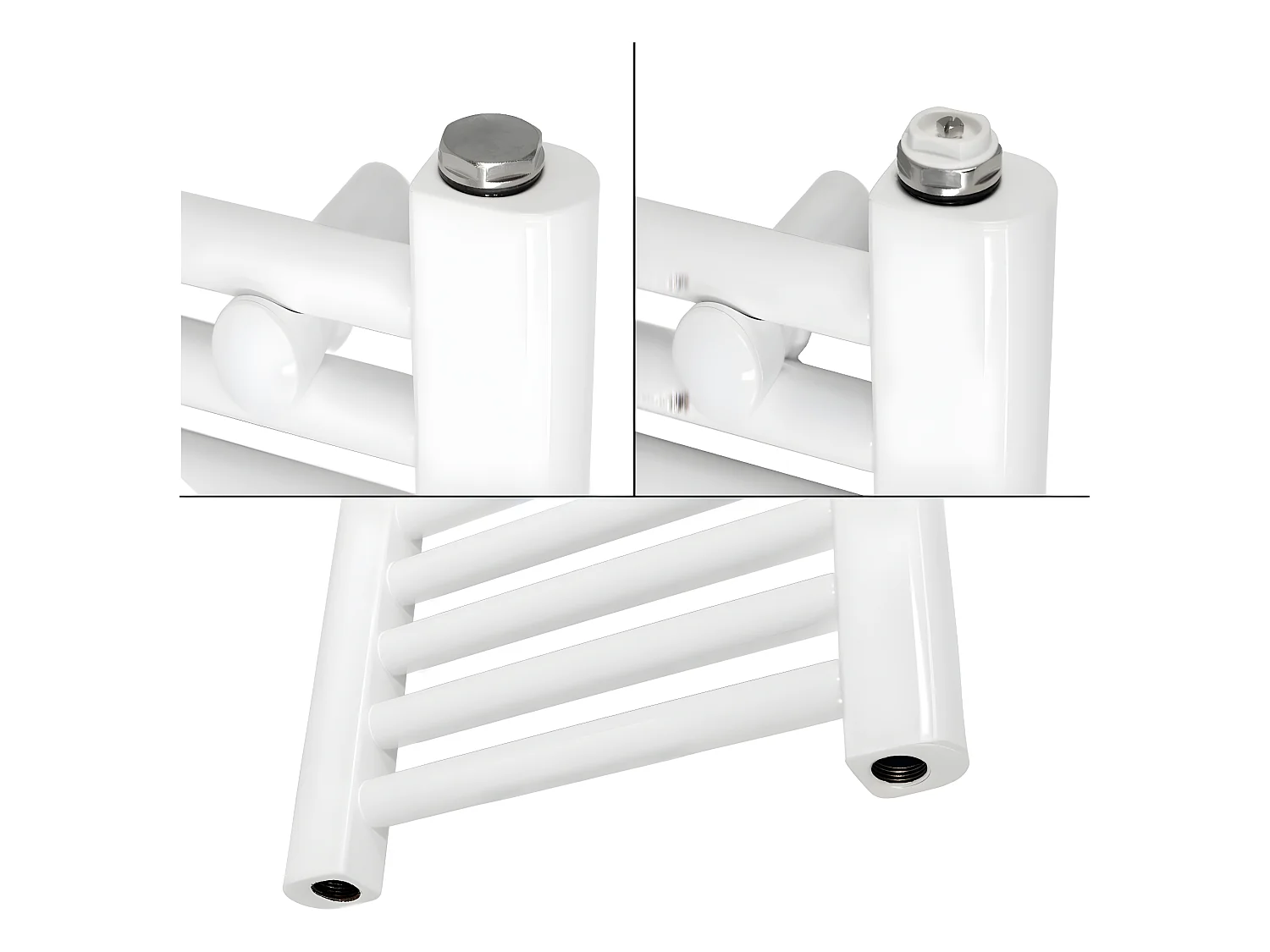 ECD Germany Radiatore da Bagno Scaldasalviette - 750 x 1800 mm - Bianco - Curvo con Attacco Laterale - Radiatore Scaldasalviette Asciugabiancheria 750x1800 mm