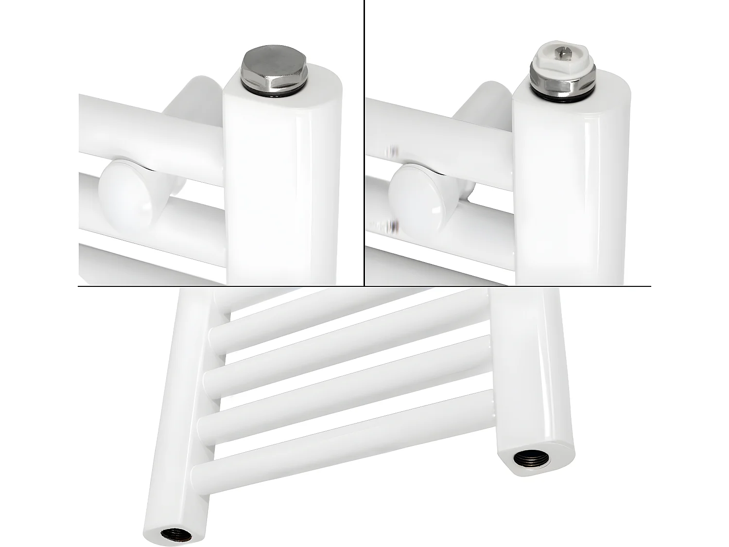 ECD Germany Radiateur Design Sahara - 400 x 1800 mm - Blanc - Connexion Latéral - Forme Courbé