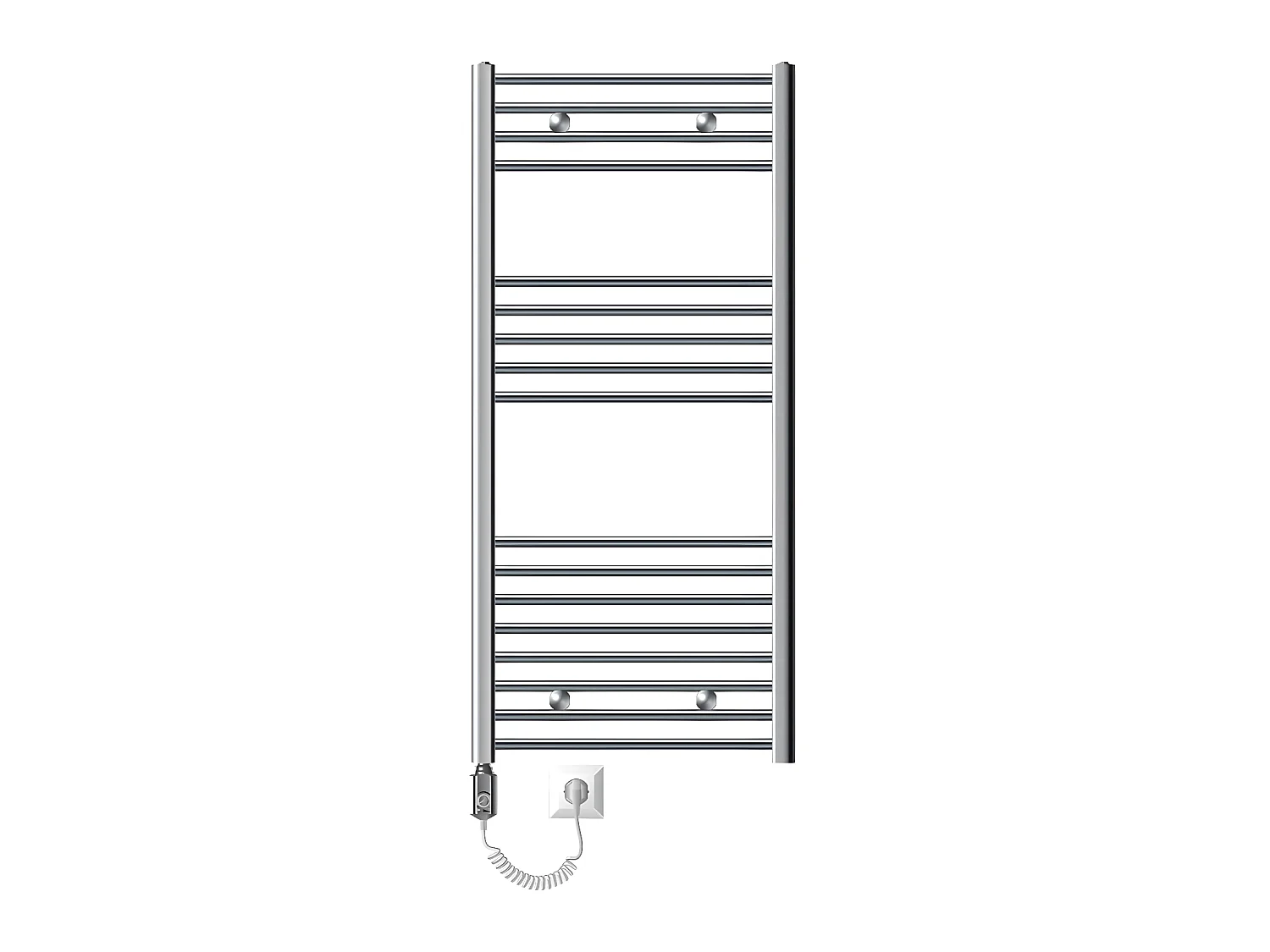 Radiateur Sahara sèche-serviettes électrique, 600 x 1200 mm, Chrome, droit