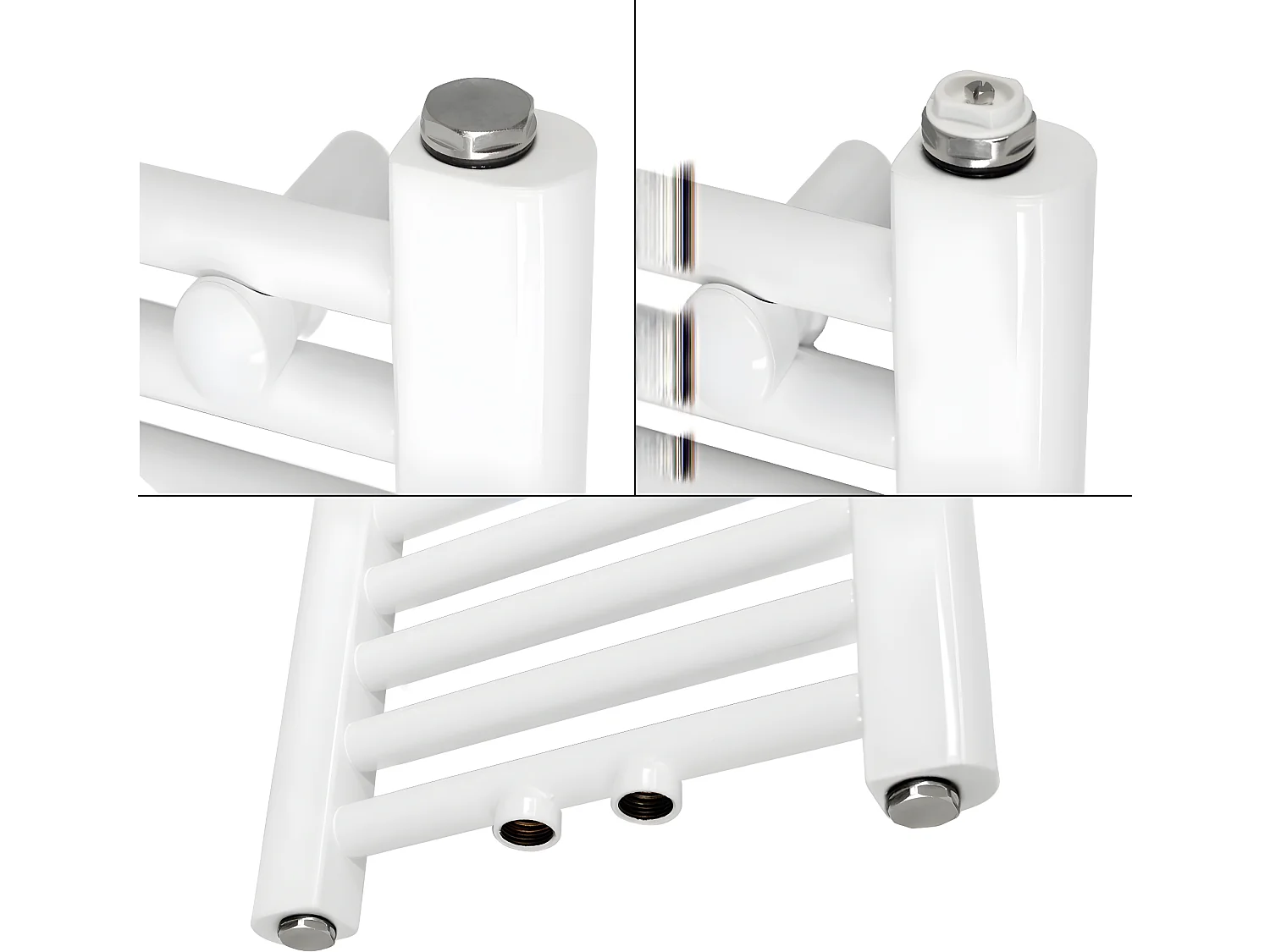 ECD Germany Radiateur Design Sahara Non Electrique - 500 x 1800 mm - Blanc - Connexion Central - sans Kit de Raccordement - Forme Droit