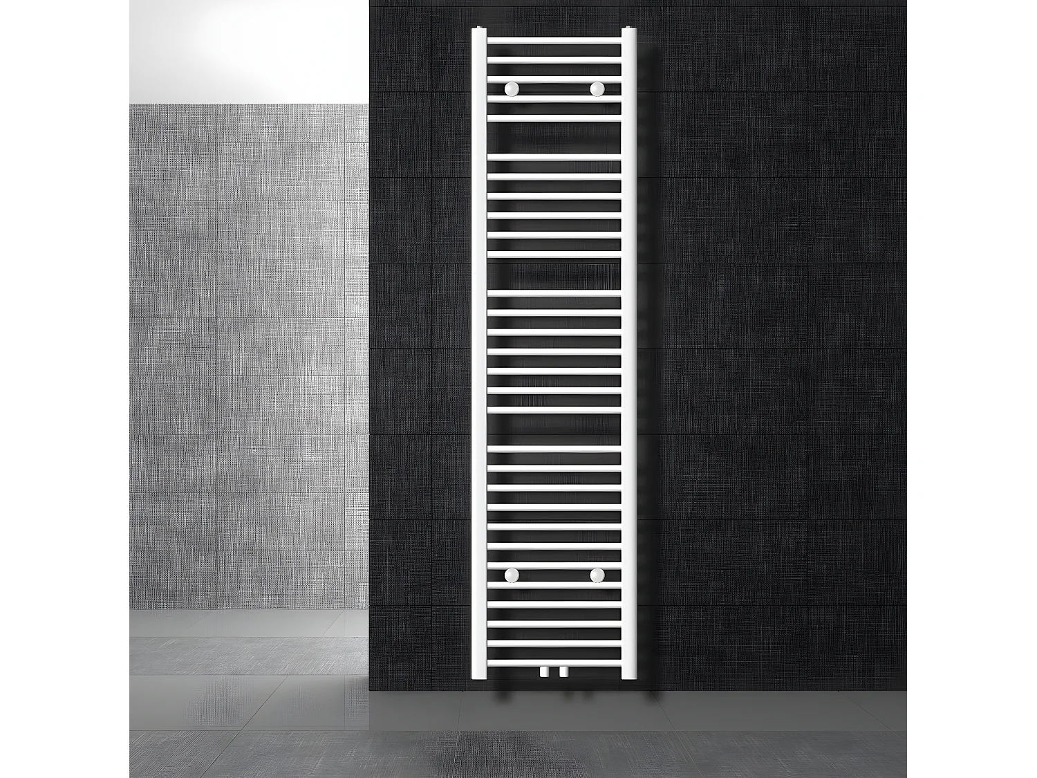 ECD Germany Radiateur Design Sahara Non Electrique - 400 x 1800 mm - Blanc - Connexion Central - sans Kit de Raccordement - Forme Droit