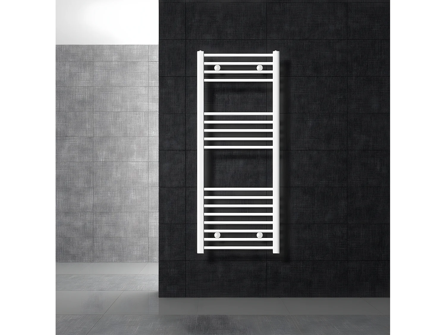 ECD Germany Radiador de toallas para baño - 500 x 1200 mm - Blanco - Curvado con conexión lateral - Radiador de toallas Secador de toallas