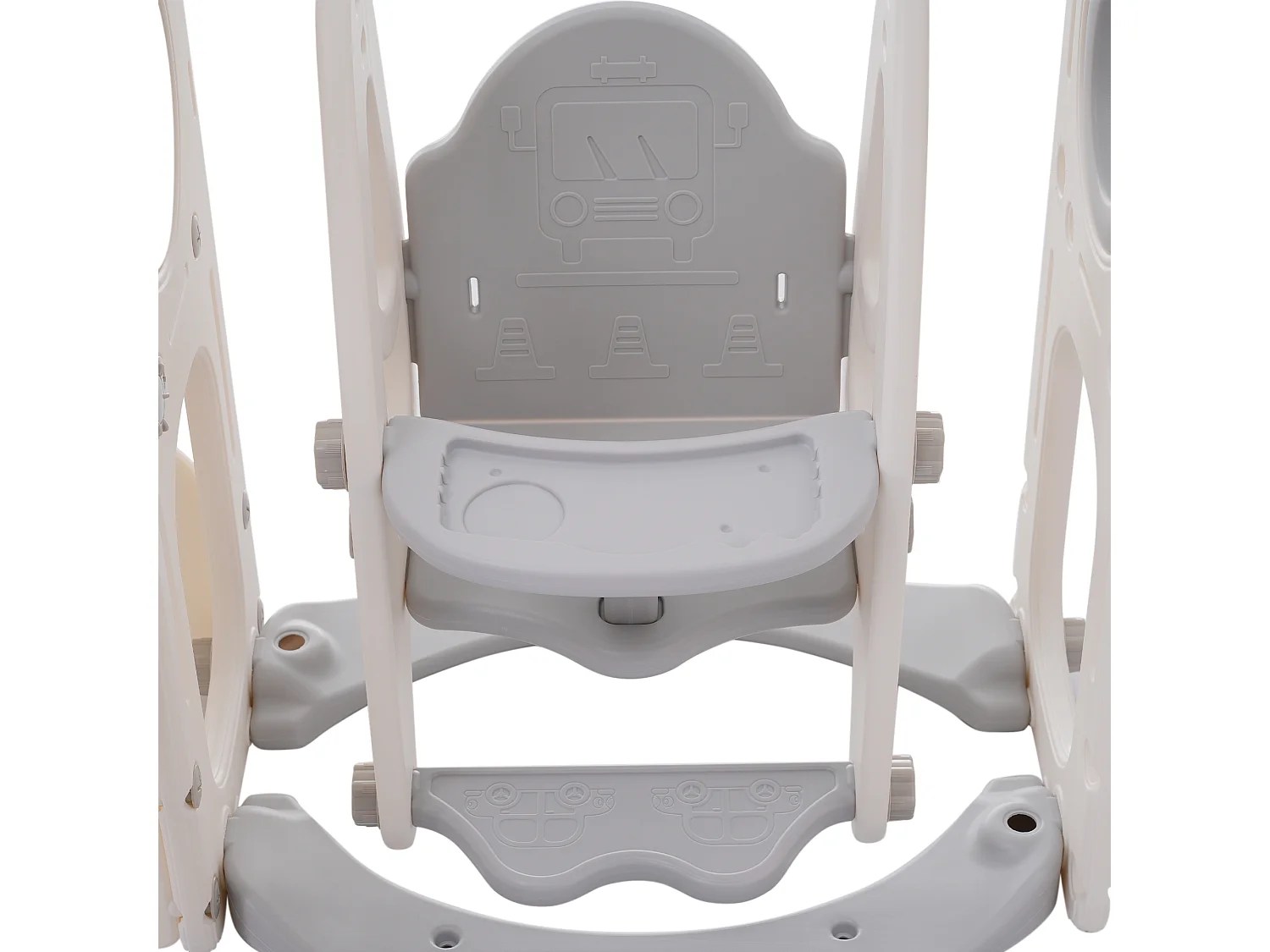 Glijbaan voor kinderen - inclusief glijbaan, trap, platform en opbergruimte - polyethyleen - lichtgrijs