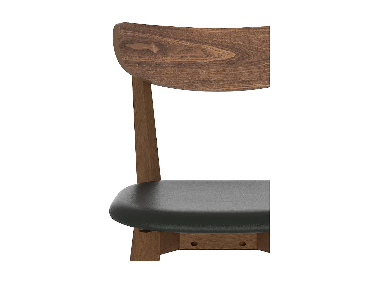 Lot de 2 chaises en cuir synthétique noir et bois de frêne - Tabata