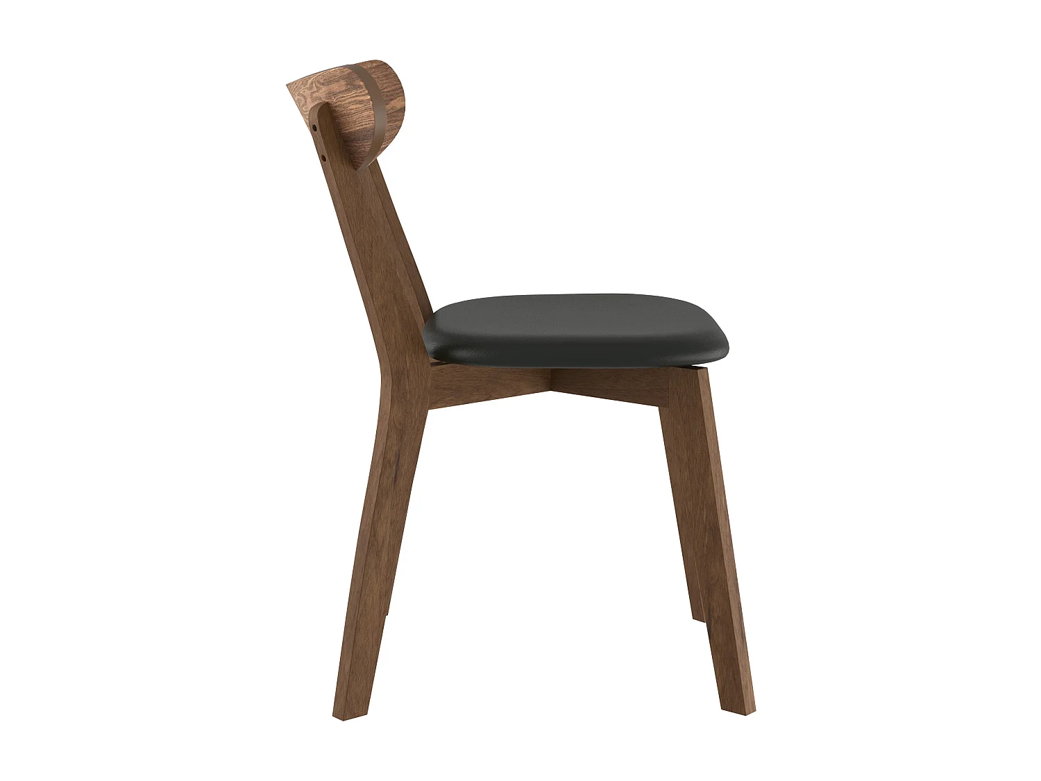 Lot de 2 chaises en cuir synthétique noir et bois de frêne - Tabata