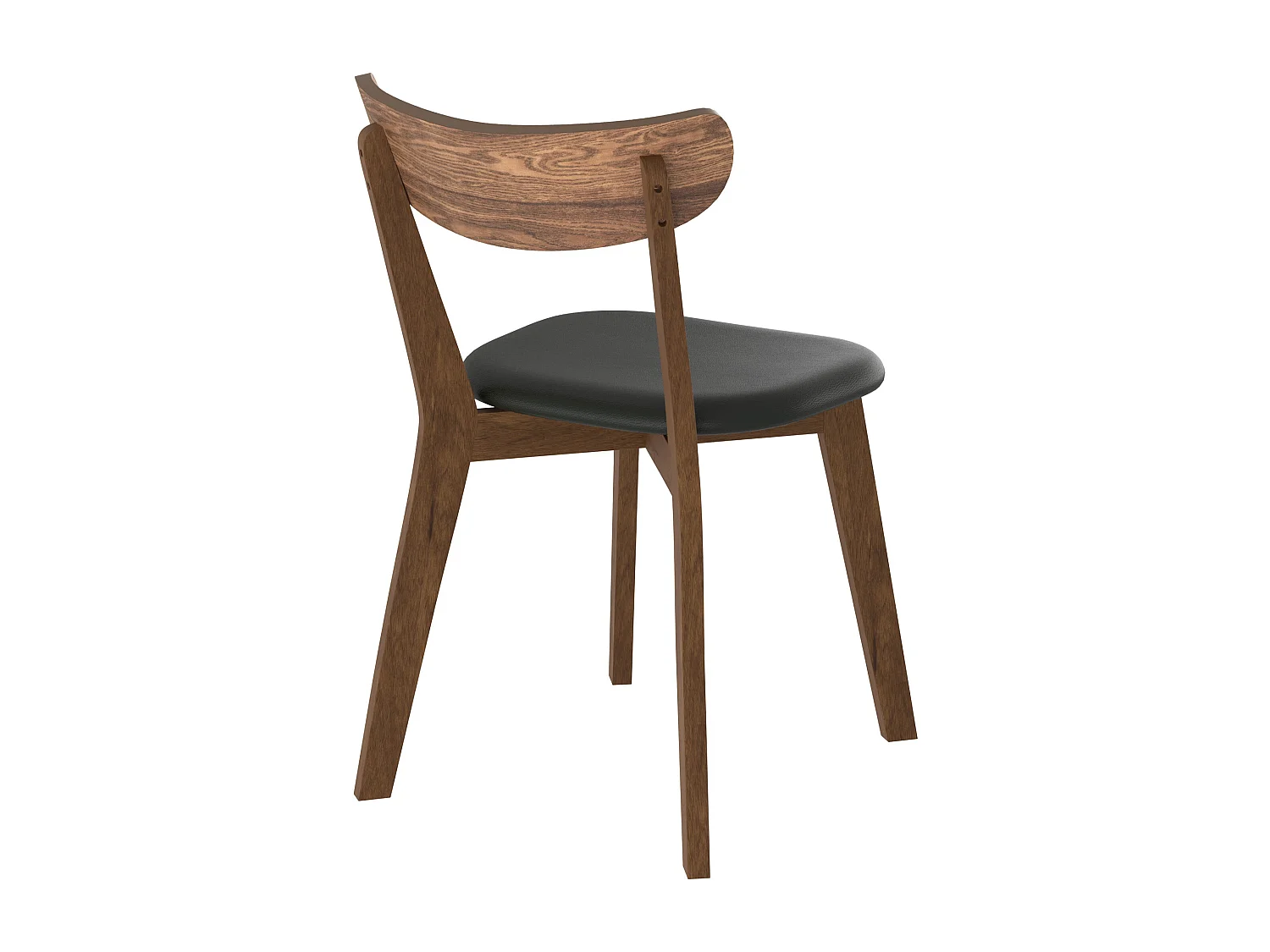 Lot de 2 chaises en cuir synthétique noir et bois de frêne - Tabata