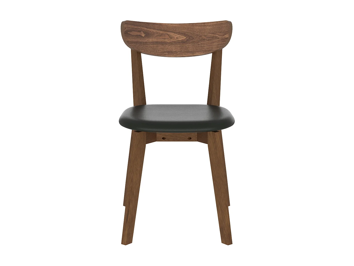 Lot de 2 chaises en cuir synthétique noir et bois de frêne - Tabata