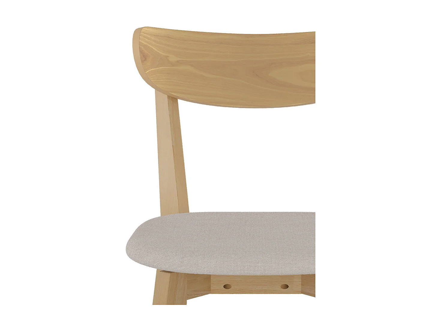 Lot de 2 chaises en tissu beige et bois de frêne - Tabata