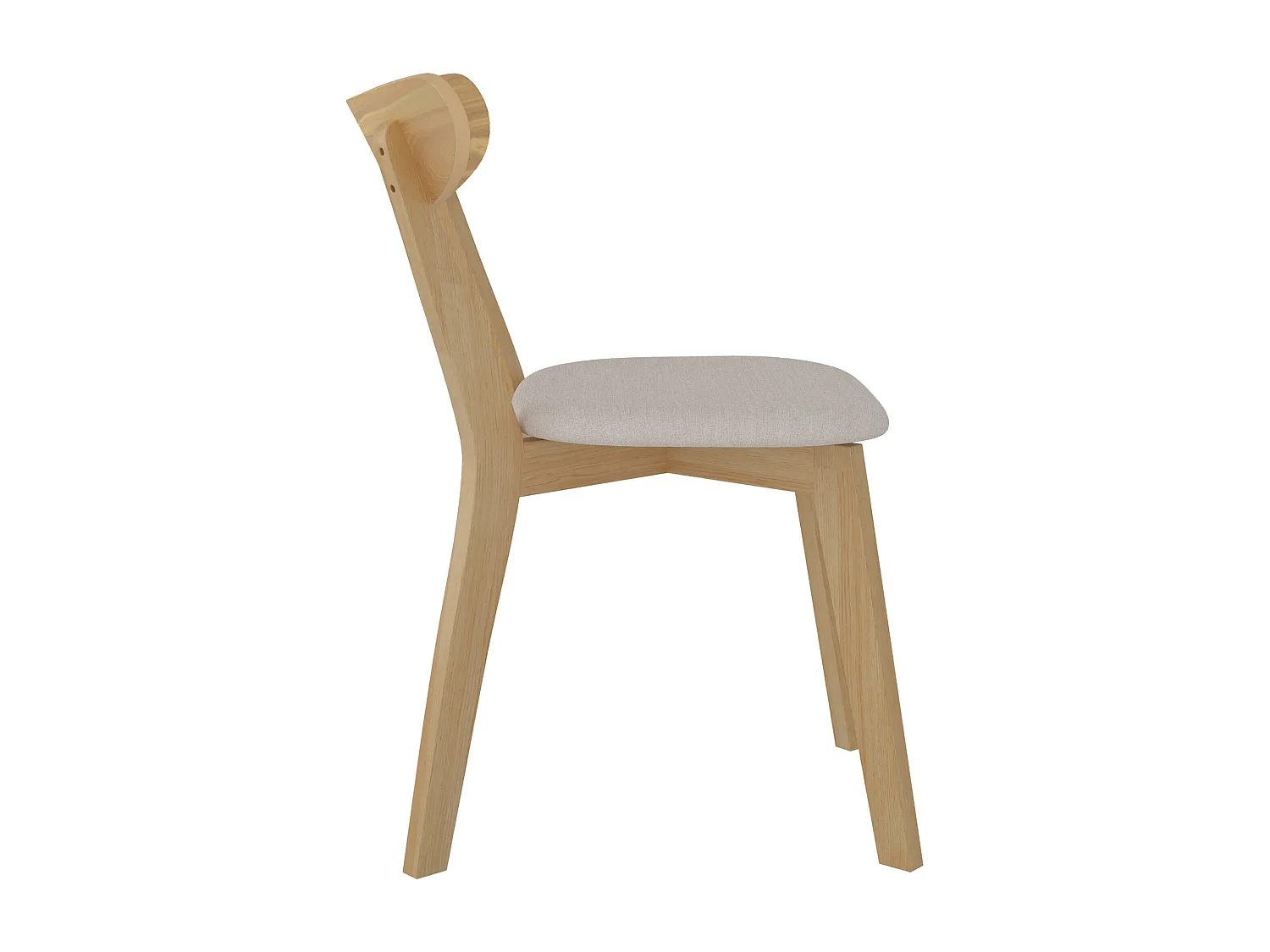 Lot de 2 chaises en tissu beige et bois de frêne - Tabata