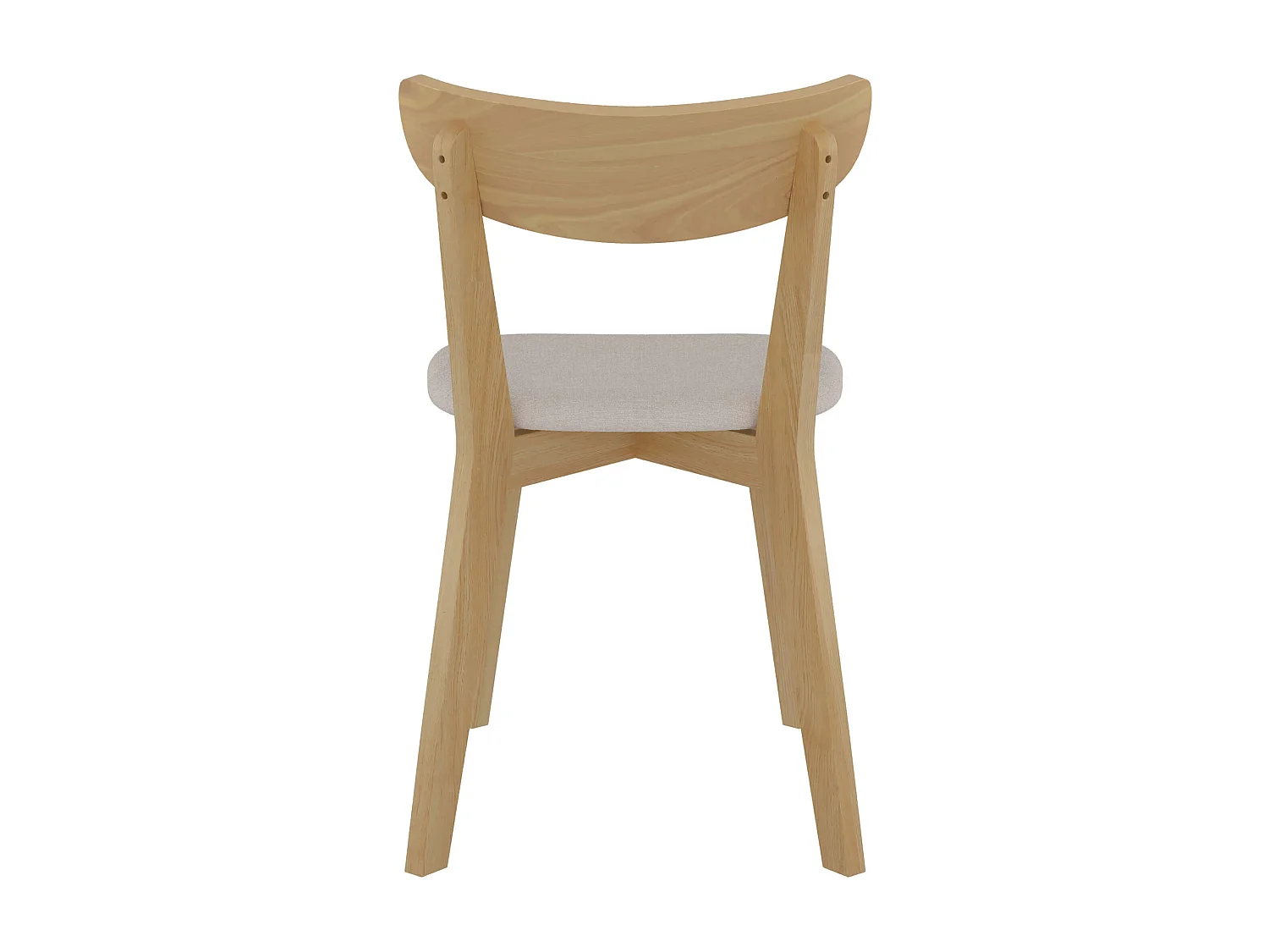 Lot de 2 chaises en tissu beige et bois de frêne - Tabata