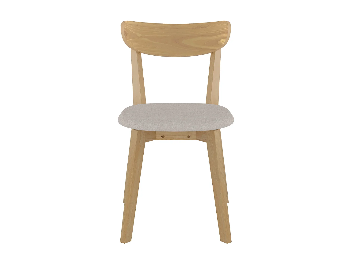 Lot de 2 chaises en tissu beige et bois de frêne - Tabata