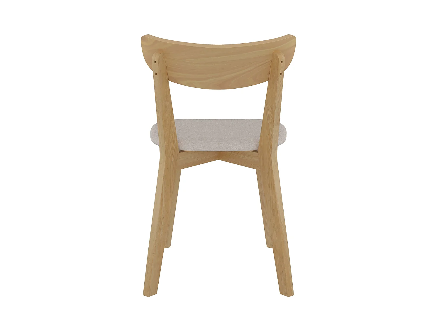 Set di 2 sedie in tessuto beige e legno di frassino - Tabata