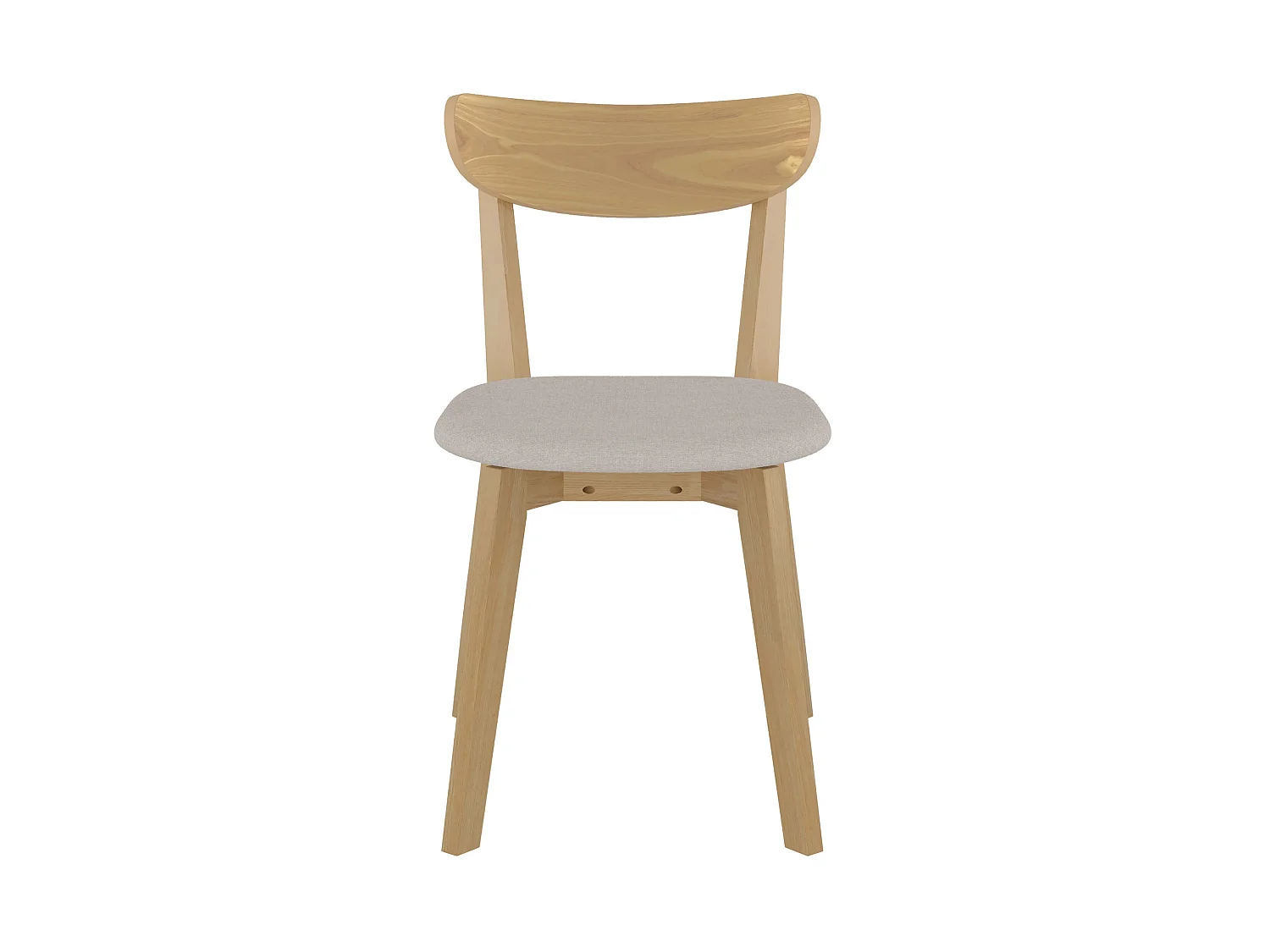 Set di 2 sedie in tessuto beige e legno di frassino - Tabata