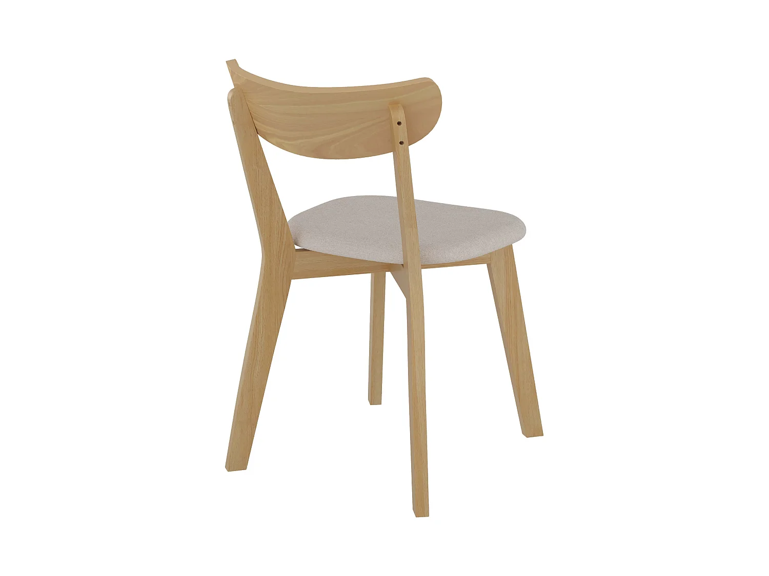 Set di 2 sedie in tessuto beige e legno di frassino - Tabata