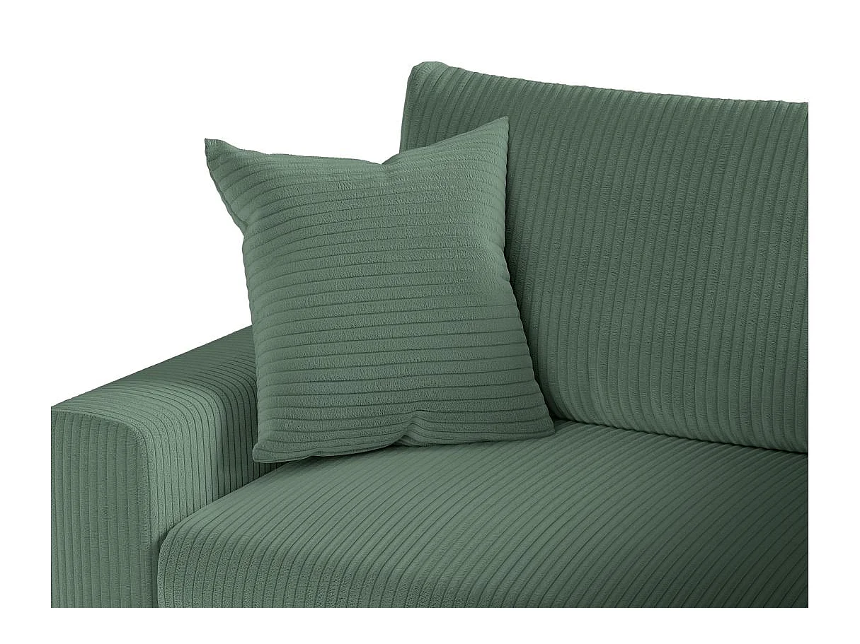 Canapé d'angle 3 places convertible réversible Maria en velours côtelé avec coffre - Vert foncé - L227 x P146 x H81cm - Loungitude