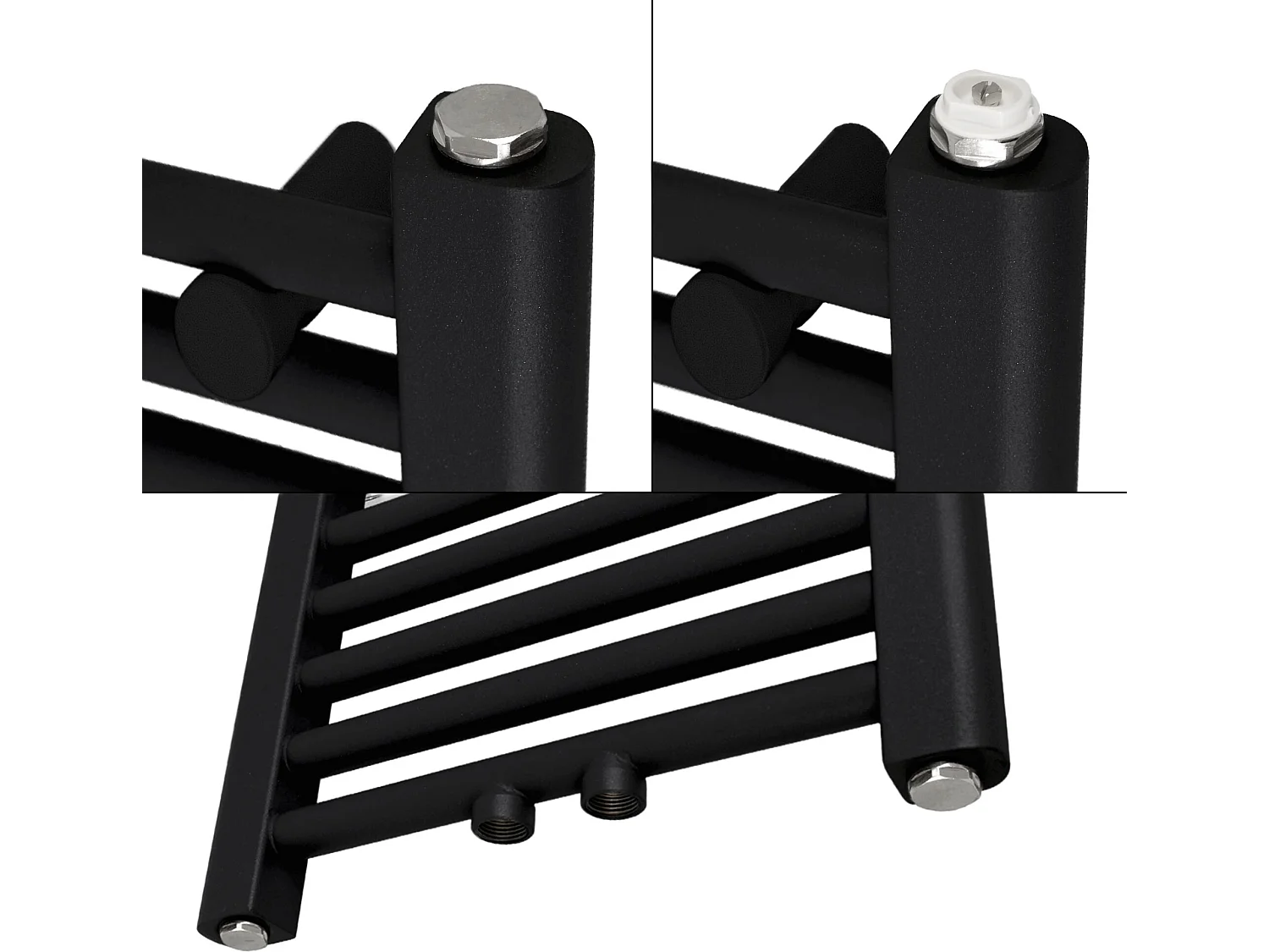 Radiatore da bagno Radiatore Sahara connessione centrale Scaldasalviette Nero 40x80cm