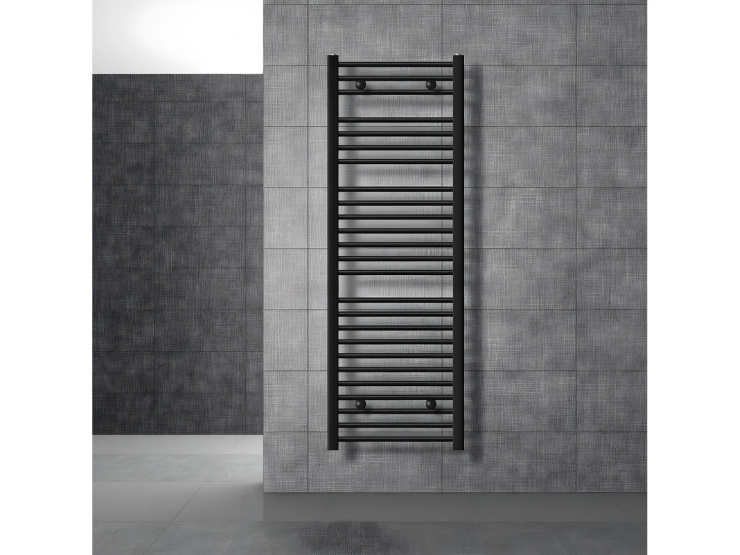 Radiatore bagno Radiatore Sahara attacco laterale scaldasalviette nero 50x150cm