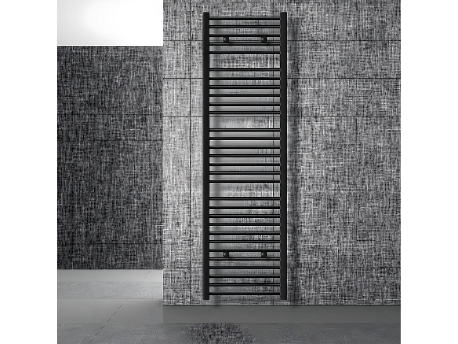 Radiateur de salle de bain Sahara raccord latéral sèche-serviettes noir 50x180cm