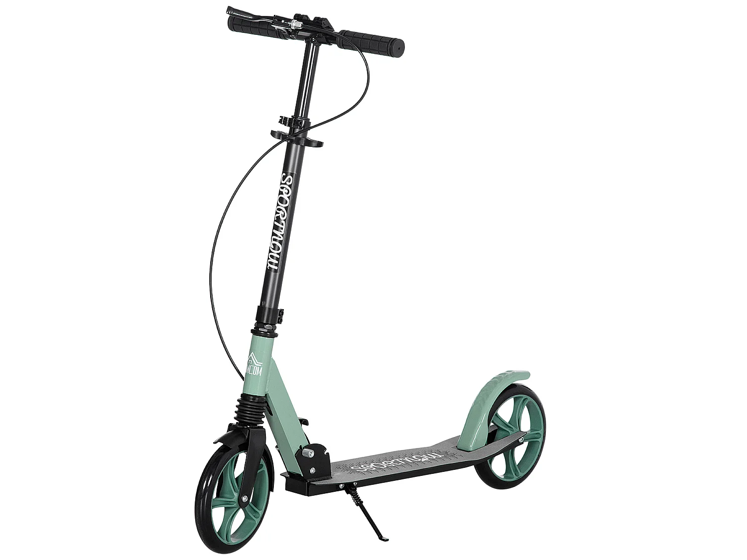 Patinete plegable negro y verde 91.5x36.5x104 cm HOMCOM