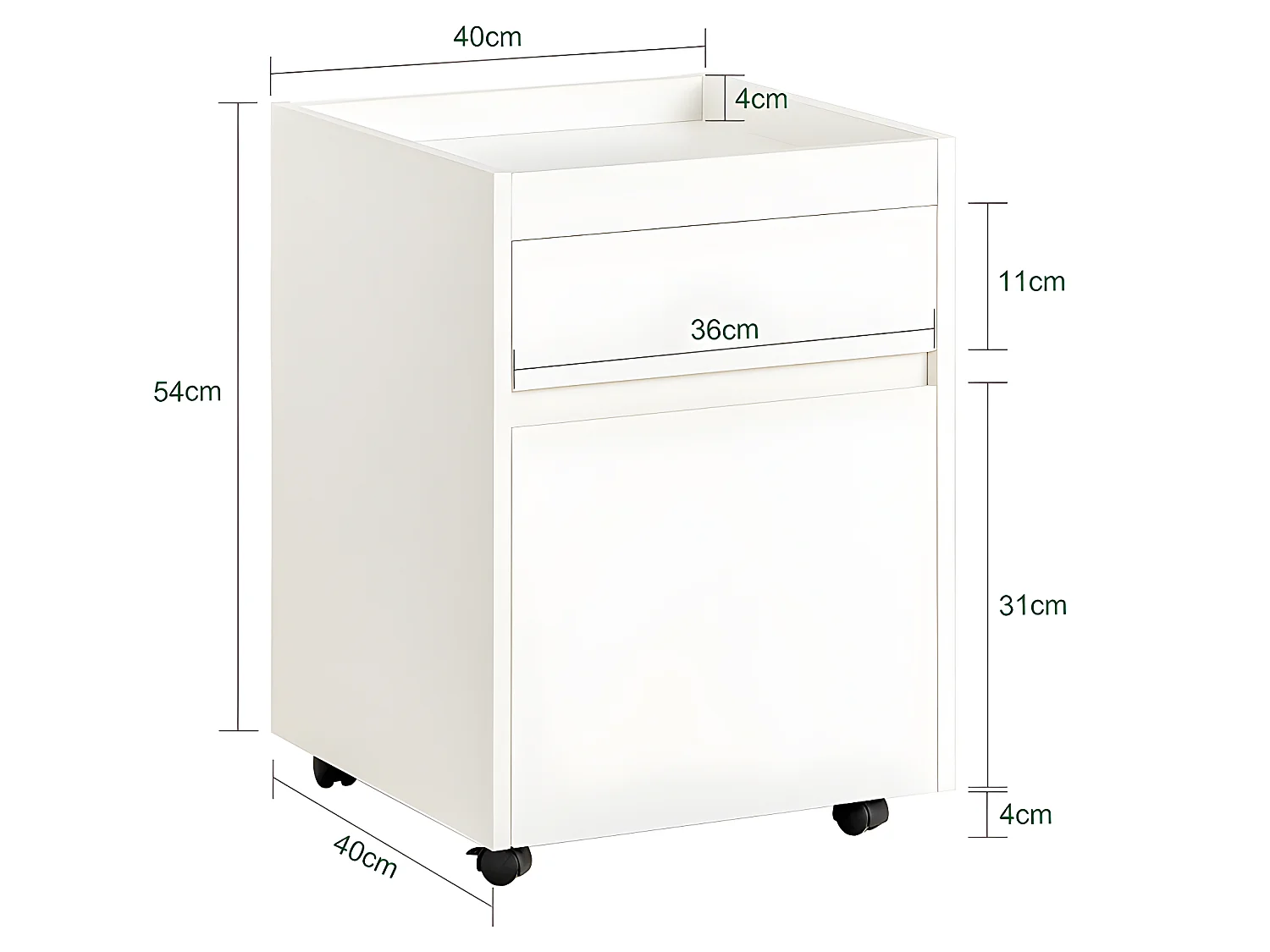 SoBuy FBT121-W Bijzettafel, Nachtkastje met 2 Schuifladen, Sofa Bijzettafel, Salontafel, Slaapkamertafel, Bedtafel