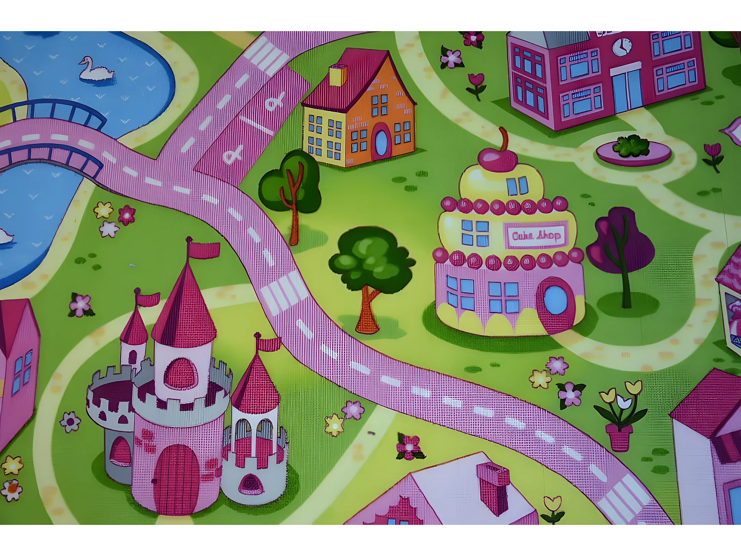 Kindertapijt SWEET TOWN 100x400 cm