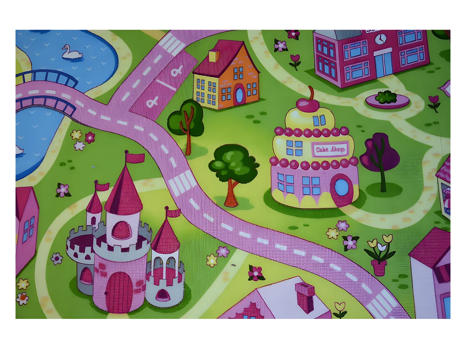 Kindertapijt SWEET TOWN 100x500 cm