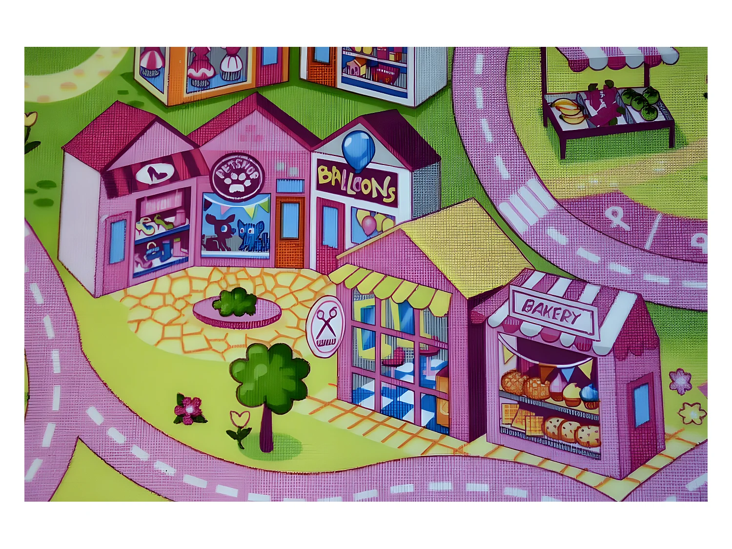 Kindertapijt SWEET TOWN 100x500 cm