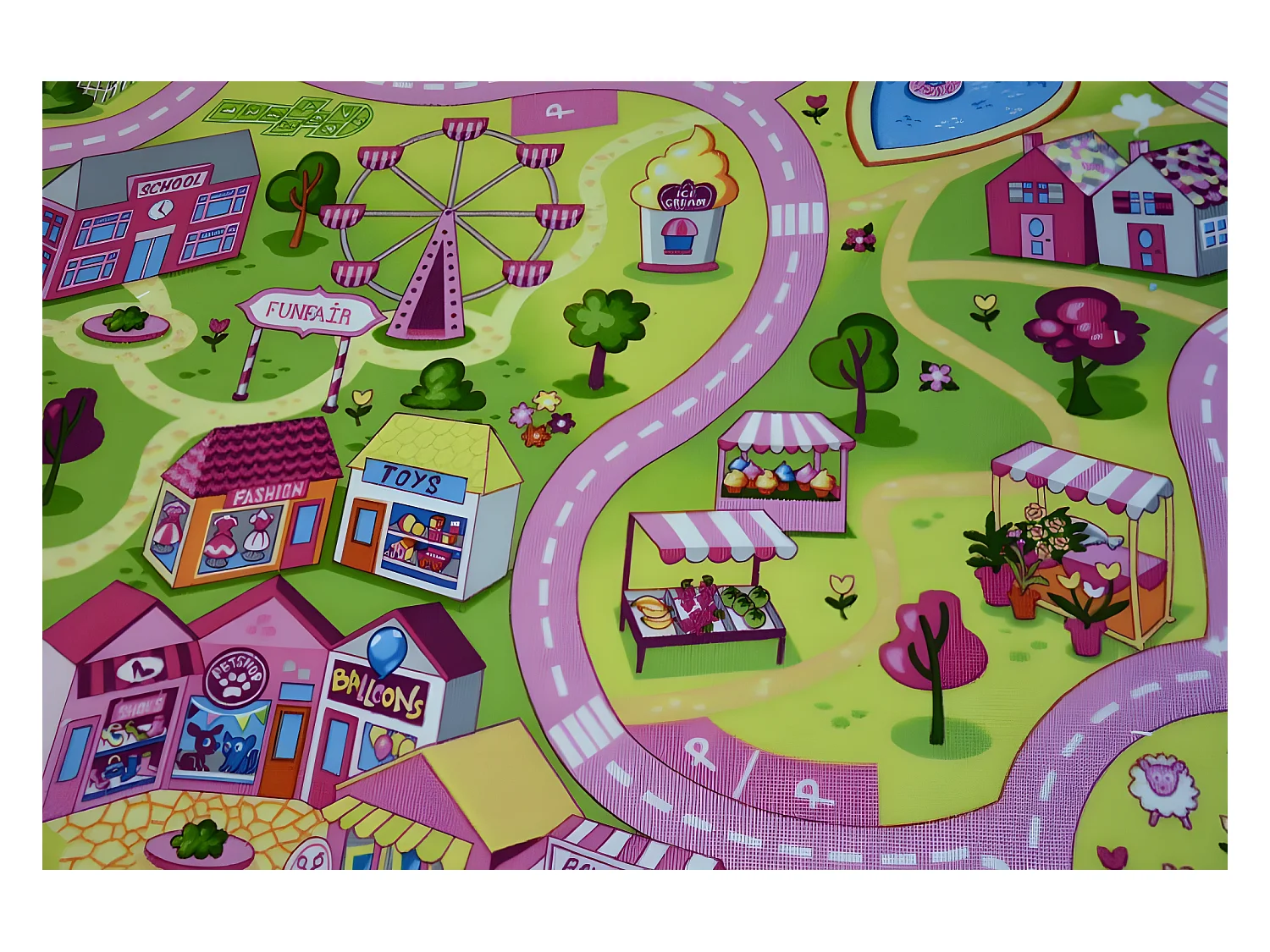 Kindertapijt SWEET TOWN 100x500 cm