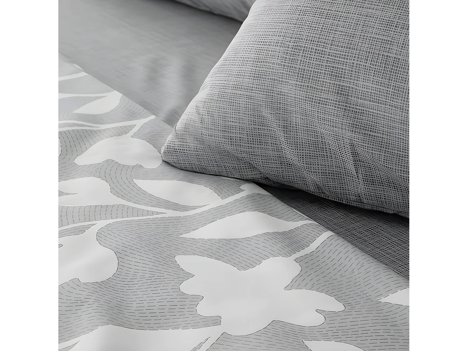 Juego de sábanas NARCEA GRIS microfibra hipoalergénica gris Cama 180