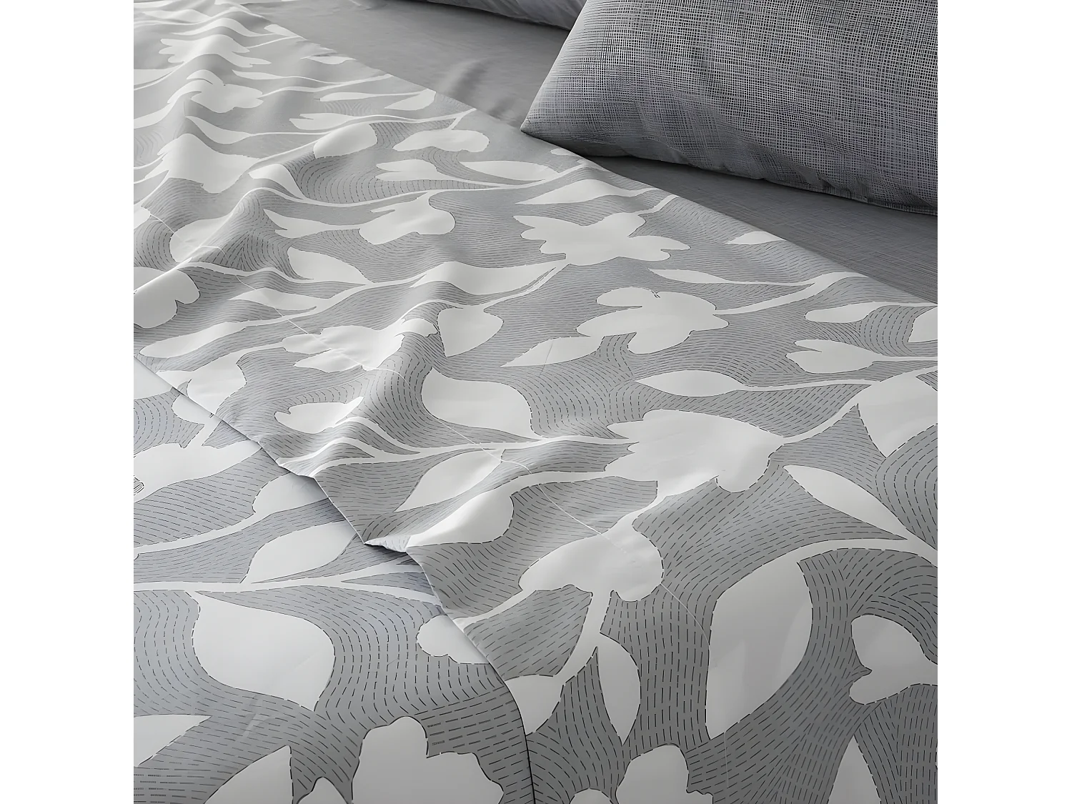 Juego de sábanas NARCEA GRIS microfibra hipoalergénica gris Cama 180
