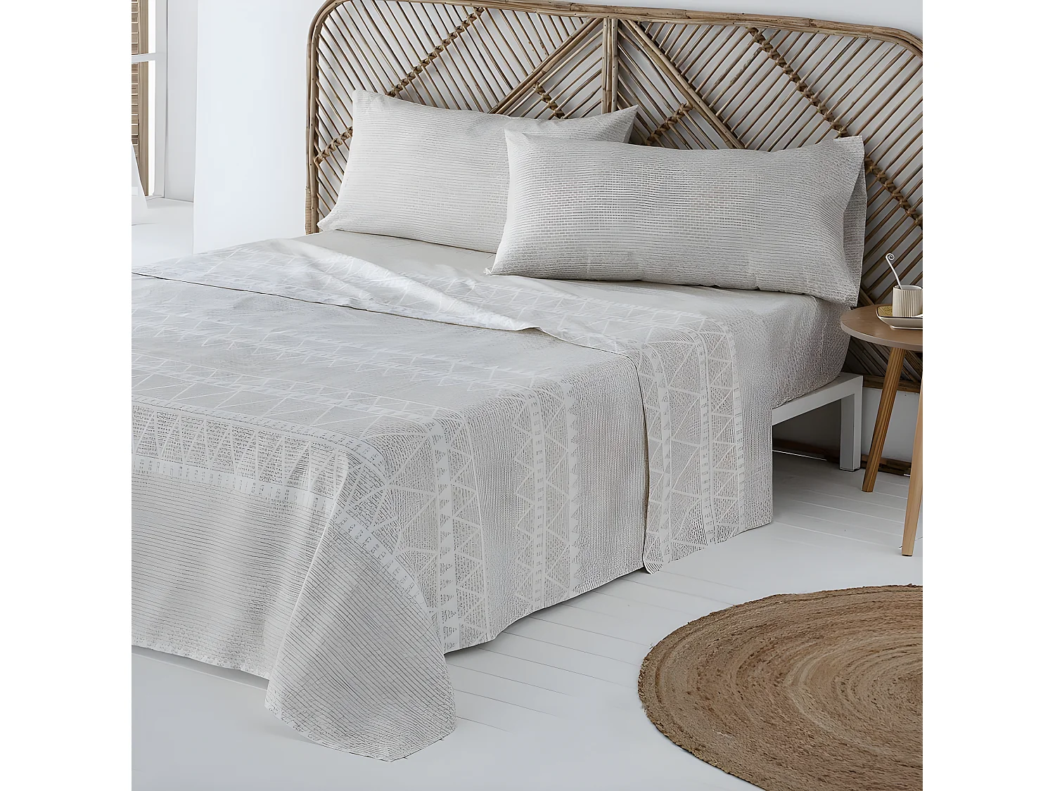 Juego de sábanas NAVIA BEIGE microfibra hipoalergénica BEIGE Cama 180