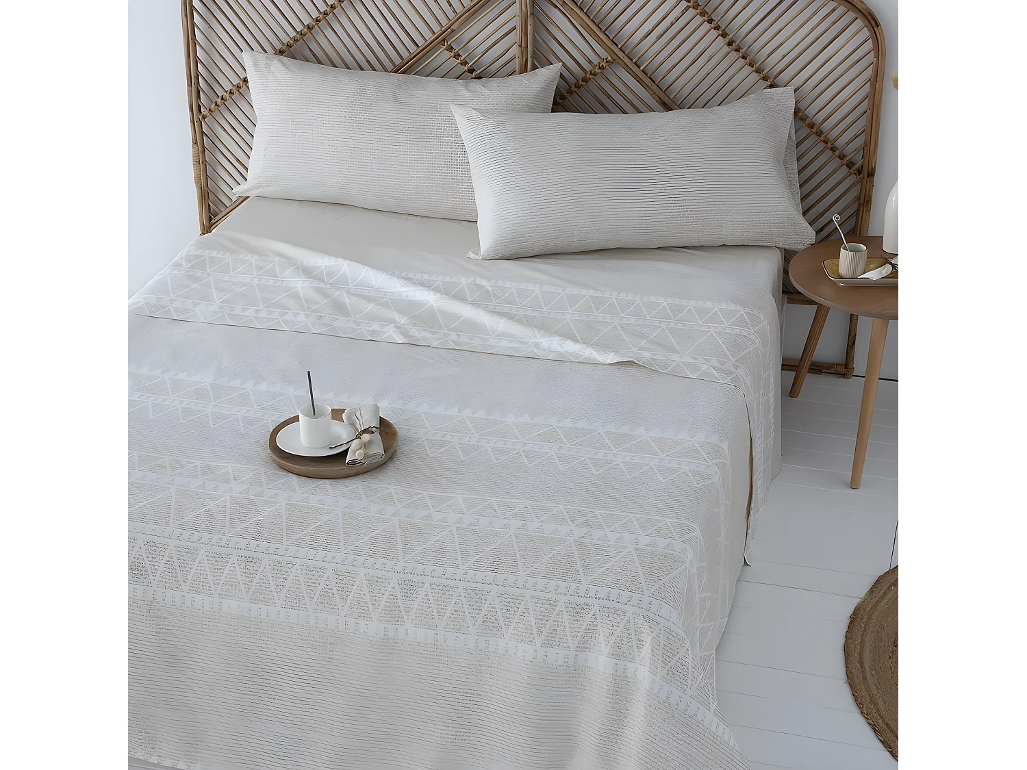 Juego de sábanas NAVIA BEIGE microfibra hipoalergénica BEIGE Cama 180