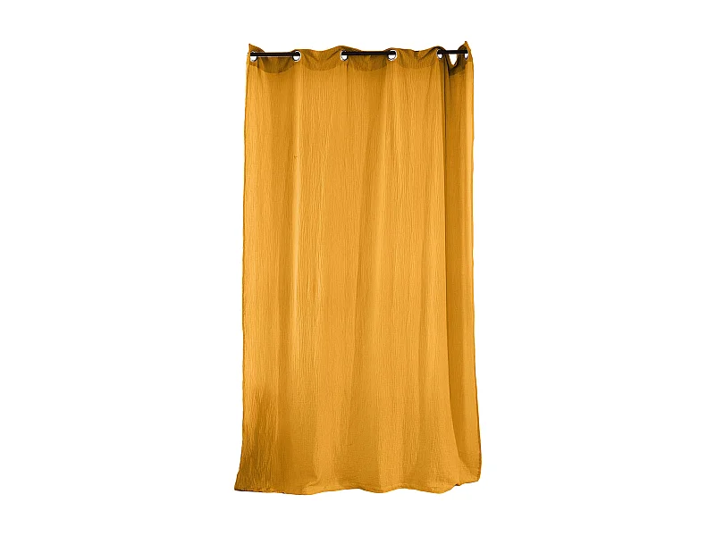 Rideau avec œillet 135X240 100% gaze de coton GAZGAZ jaune moutarde