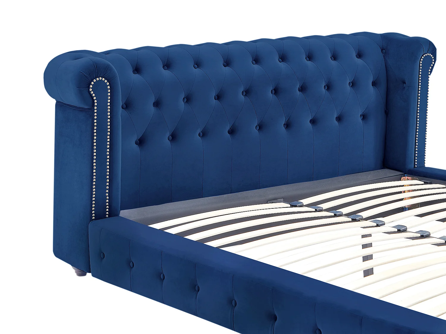 Chesterfield-Bett - 160 x 200 cm - Samt - Königsblau - TONGERLA