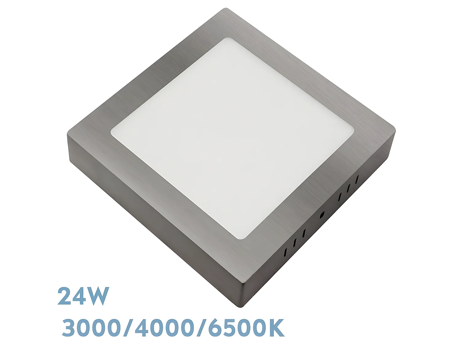 GABRO Downlight LED Carré Nickel 24W 3000K-4000K-6500K FABRILAMP