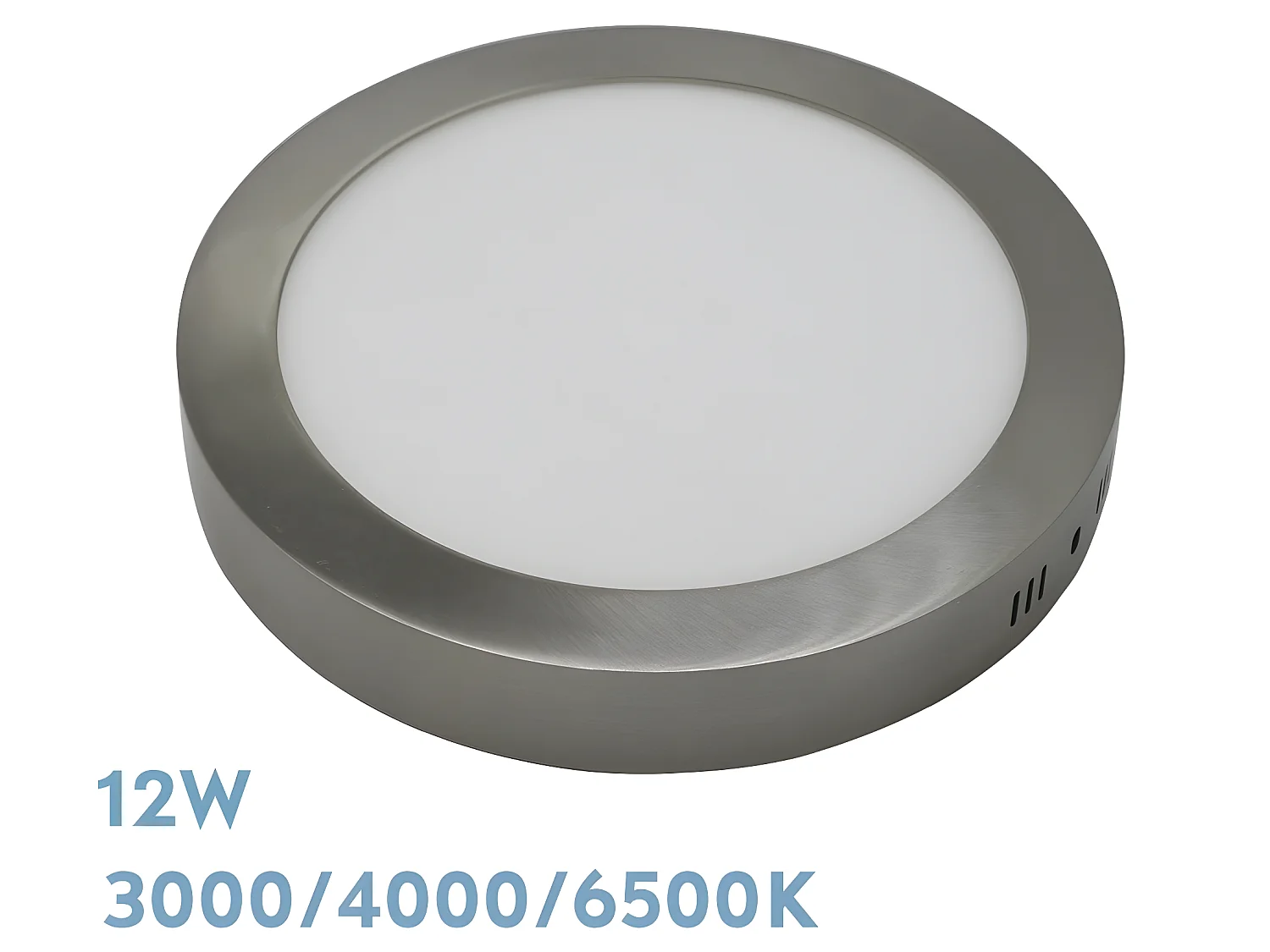 Downlight Redondo Niquel Diorita 12w 3000k-4000k-6500k