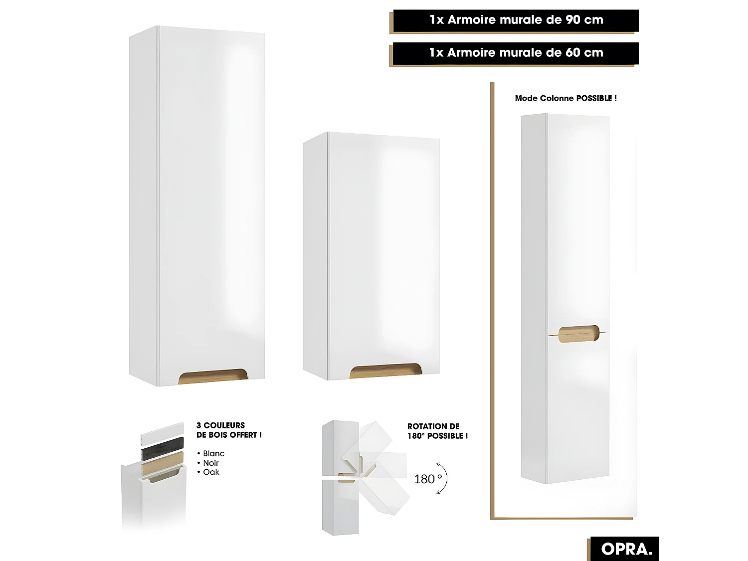 Ensemble complet de salle de bain - Meuble - Armoires - Cube - Vasque à poser avec Siphon OFFERT | OPRA | 60 x 30 x 45 cm