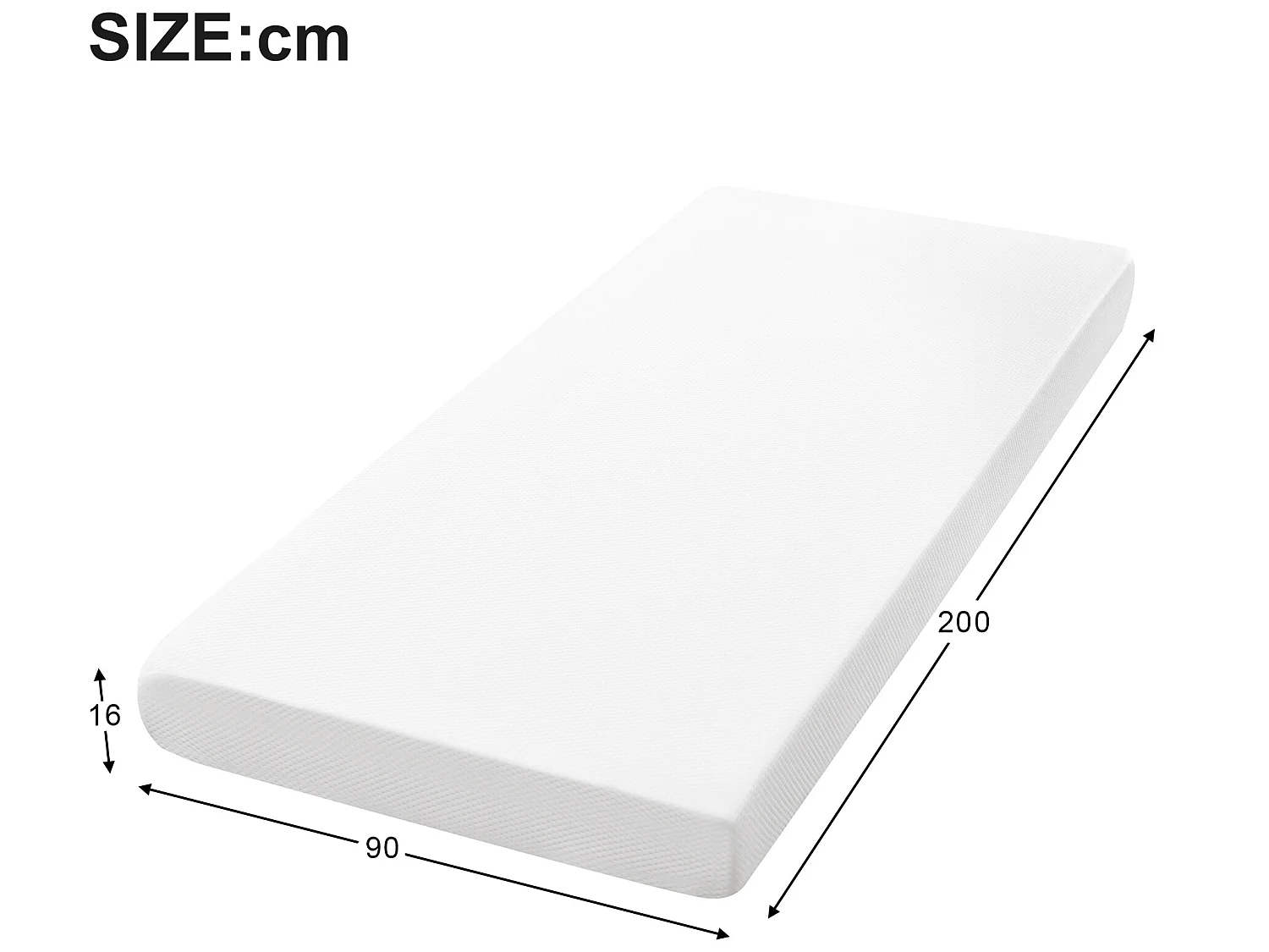 Lit 90 x 200 cm - bois massif - coloris naturel + matelas