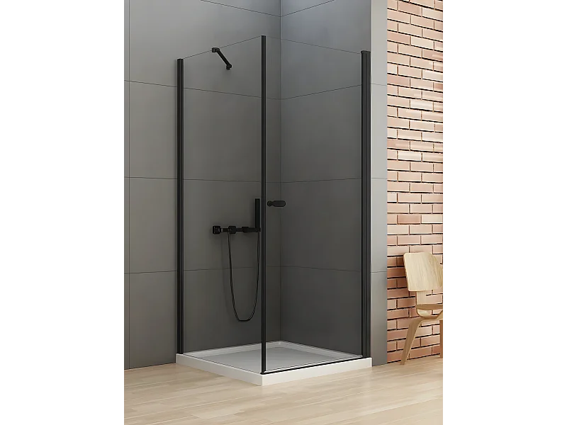 Cabine de douche pivotante  70x90 cm noir RHODES BLACK