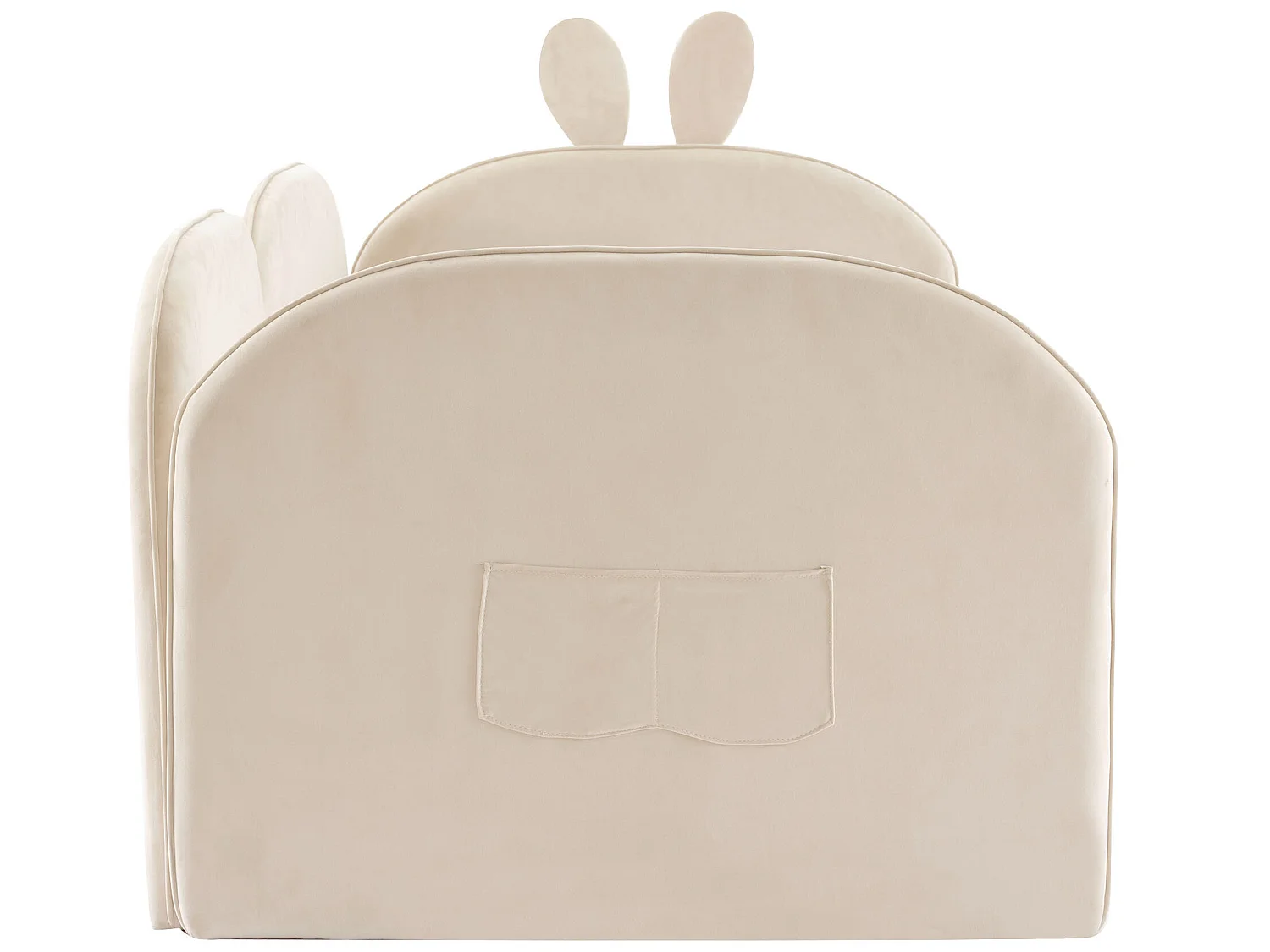 Lit banquette 90 x 200 cm pour enfant en velours sommier inclus, beige