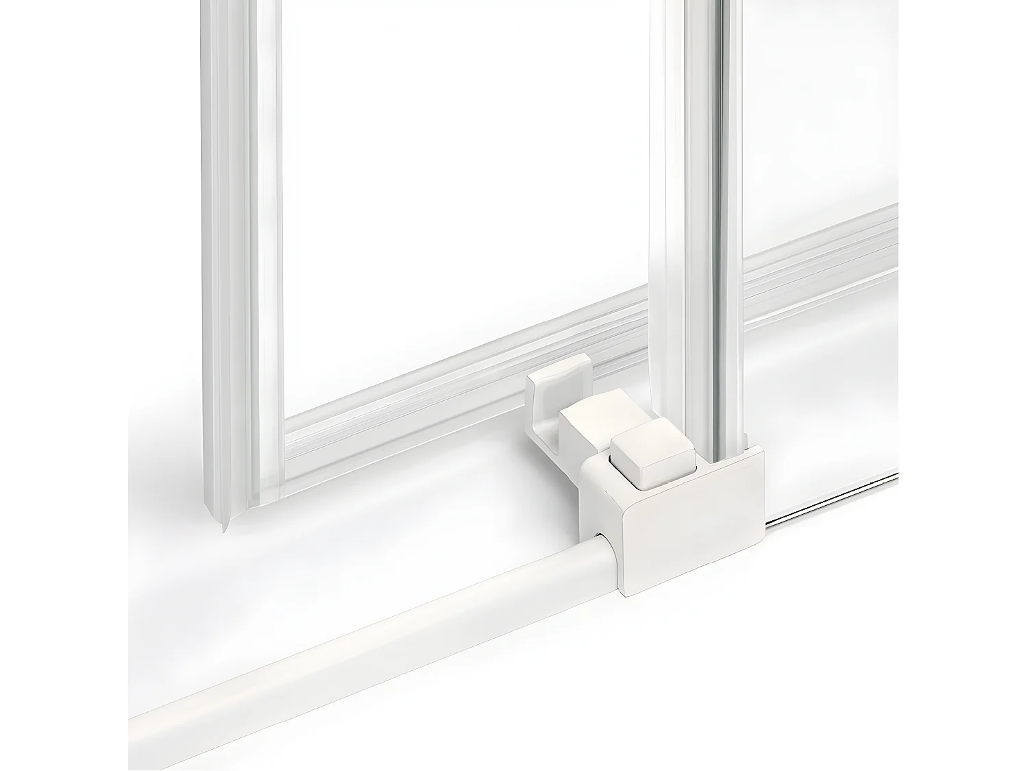 Porte de douche 140 cm coulissante blanche gauche 2 volets  MARTINIQUE WHITE