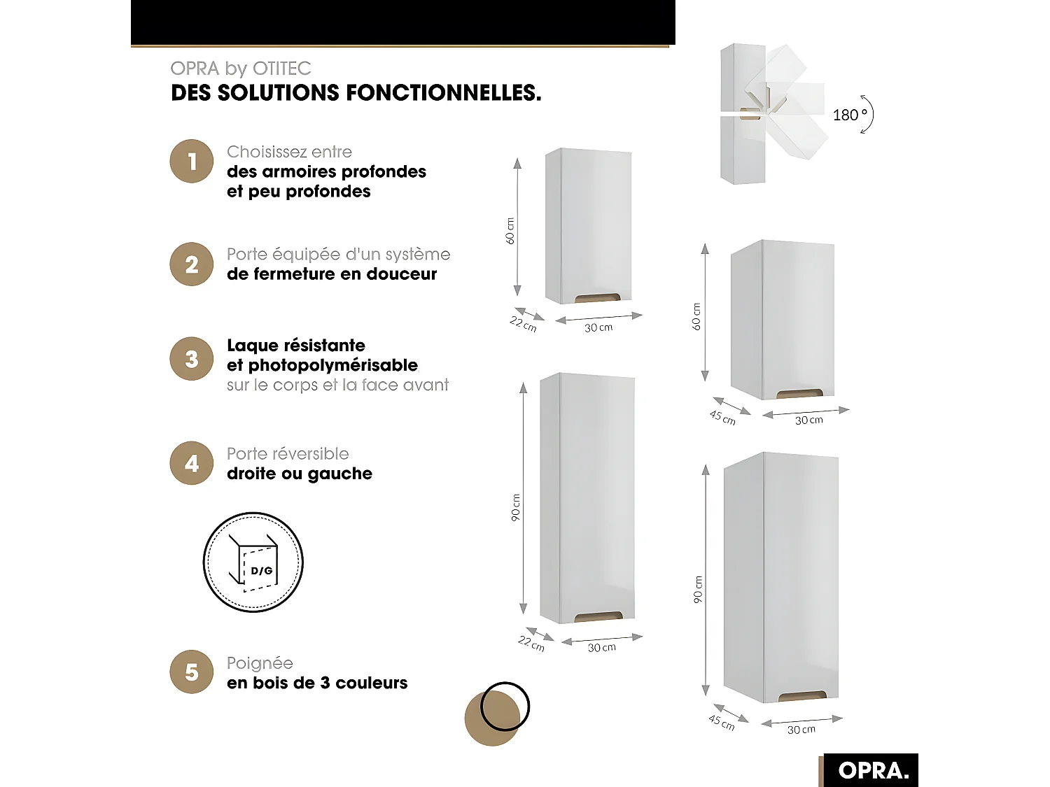 Armoire murale | OPRA | Blanc | 30 × 90 × 22 cm