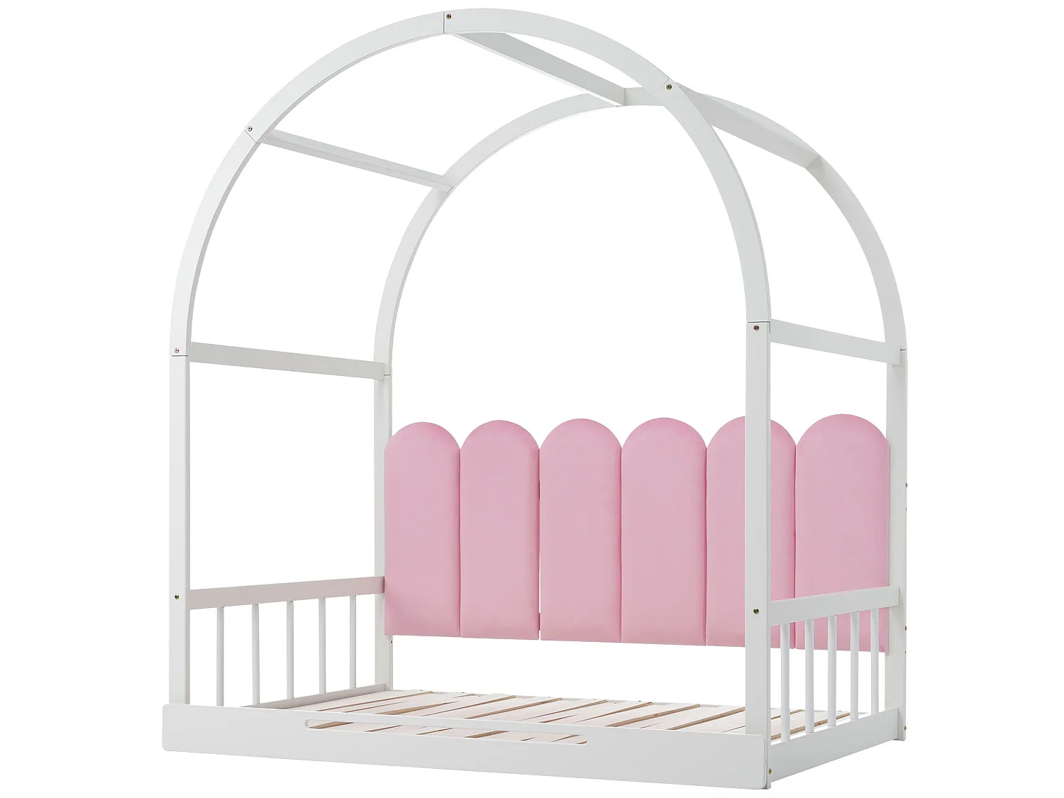 Ausziehbett 140 x 200 cm, Kinderbett aus Kiefernholz, Boxspring inklusive – weiß